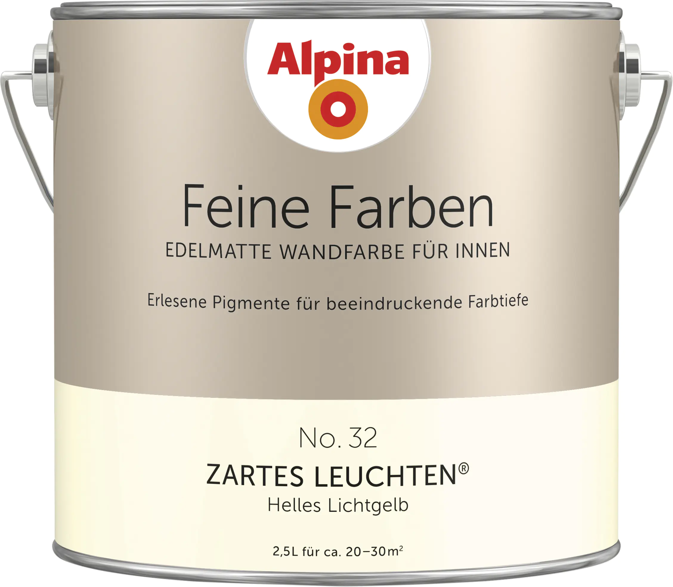 Alpina Feine Farben No. 32 Zartes Leuchten 2,5 L helles lichtgelb edelmatt Alpina Feine Farben No. 32 Zartes Leuchten 2,5 L helles lichtgelb edelmatt