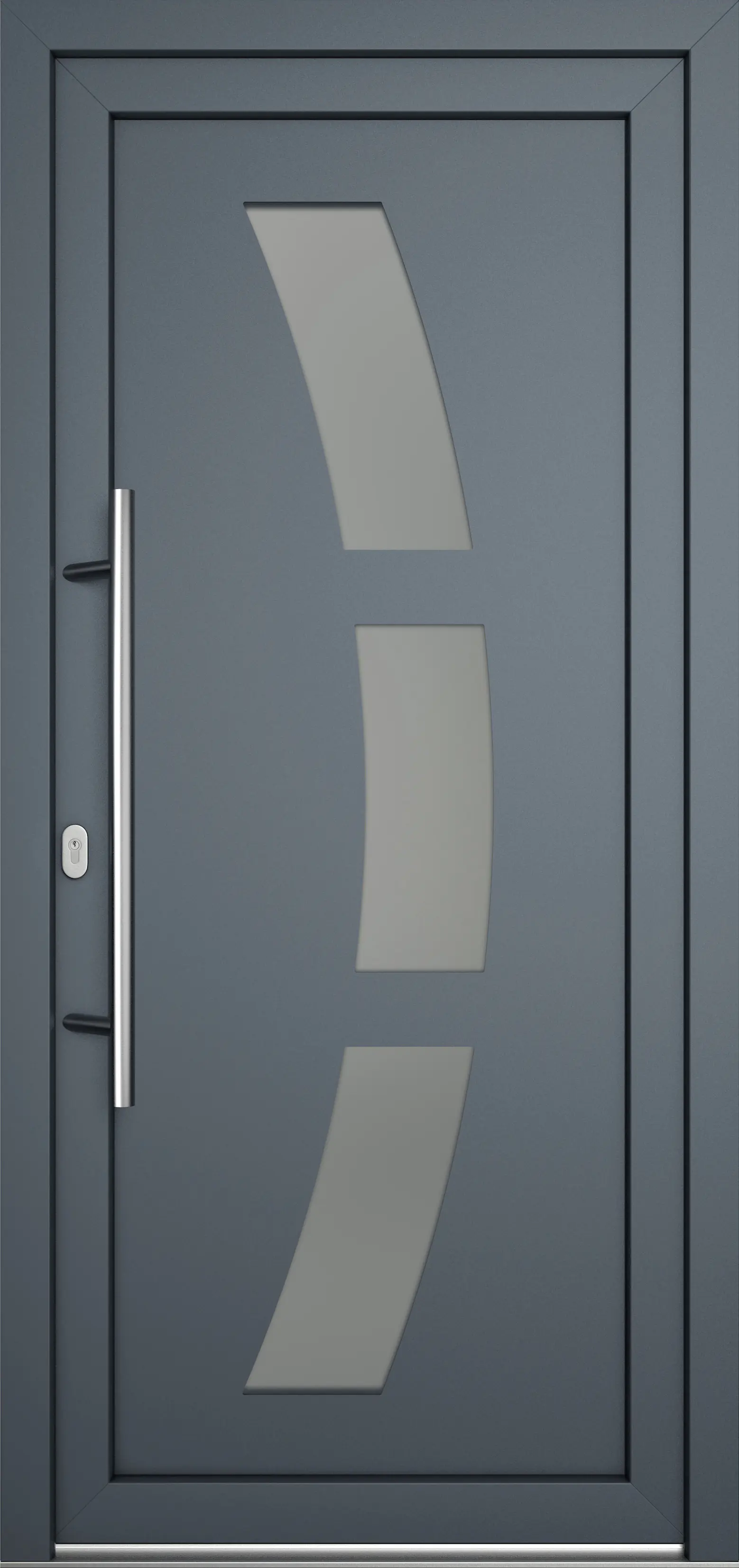 Meeth Haustür Optimal Pro PVC Modell 103 108 x 200 cm DIN Links weiß/titan