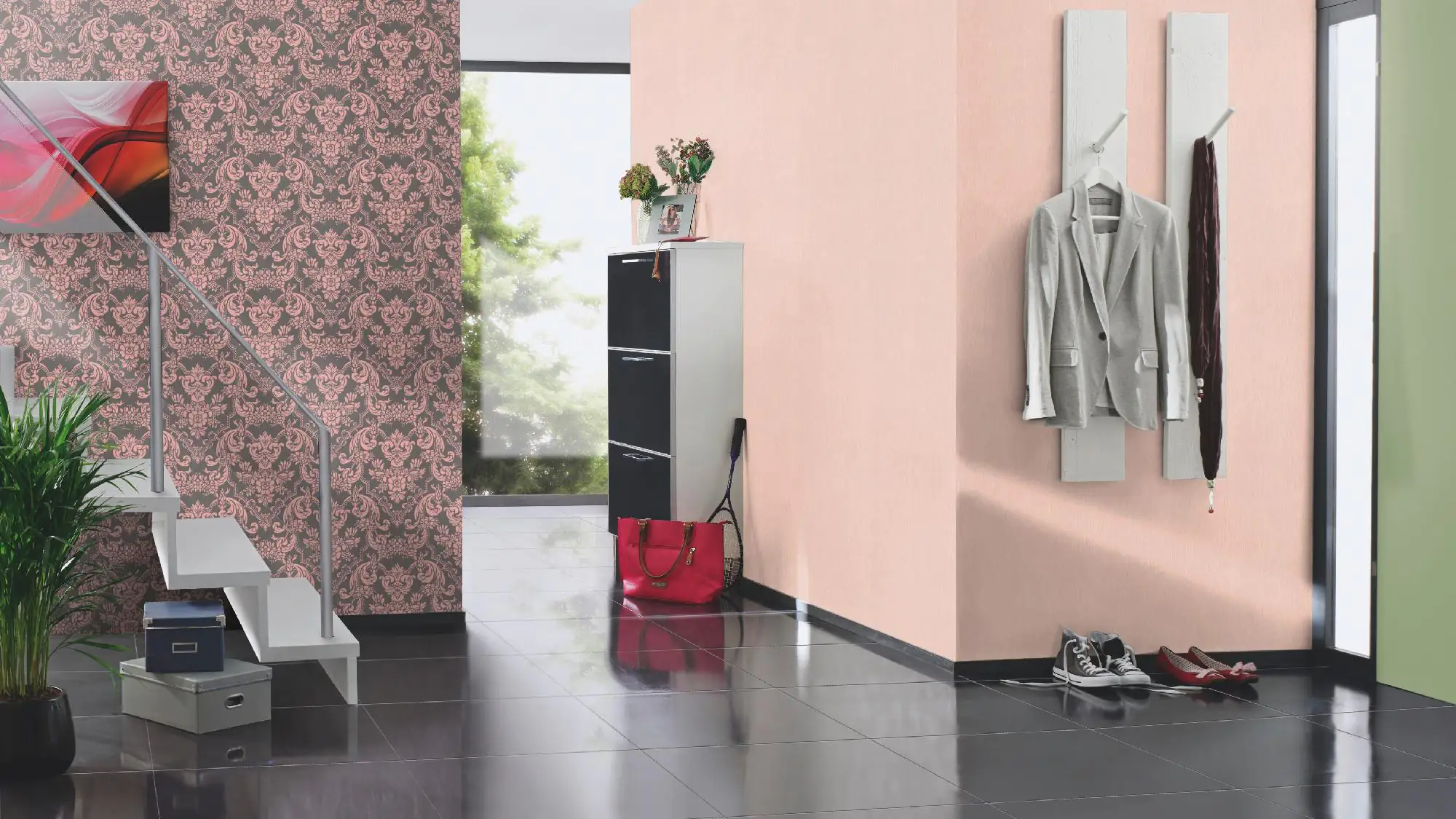 Rasch Vliestapete 570649 Trianon XIII ornament grau-rose, 10,05 x 0,53 m Rasch Vliestapete 570649 Trianon XIII ornament grau-rose, 10,05 x 0,53 m