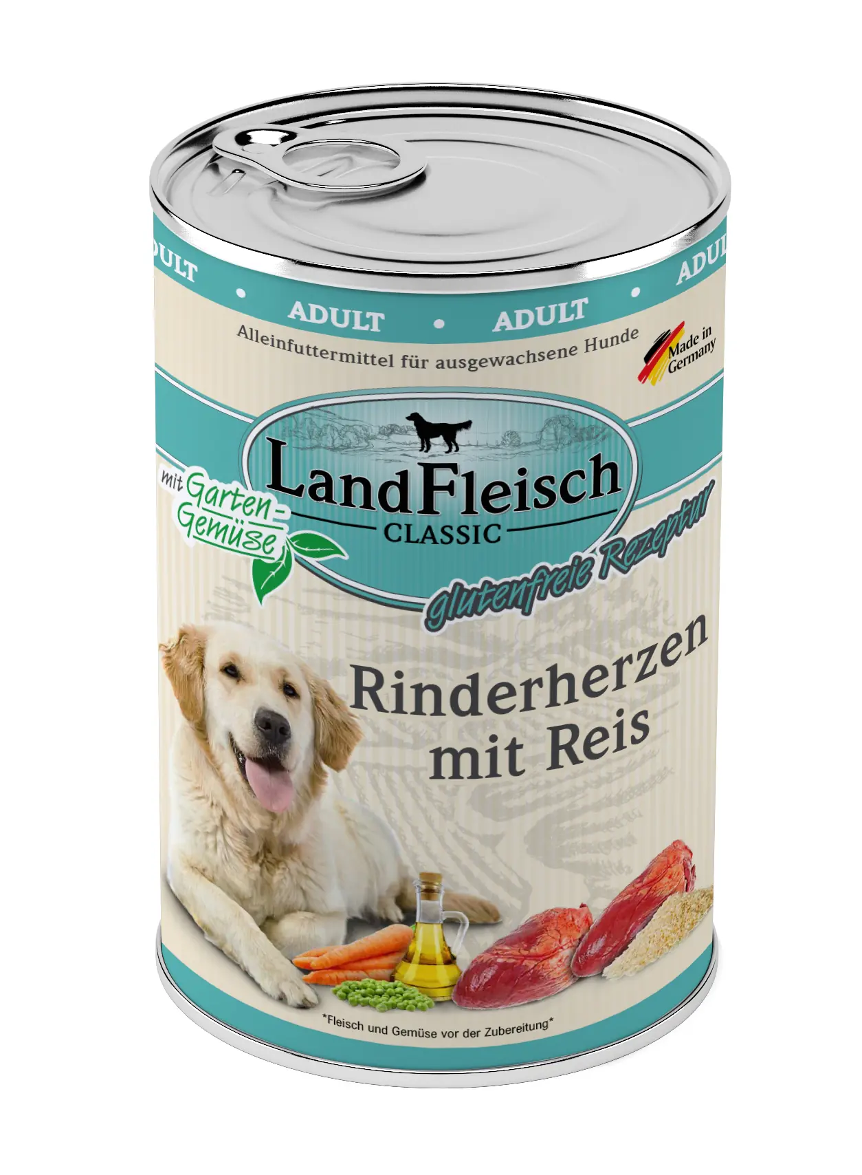 Landfleisch Dog Classic Hundenassfutter Adult 400 g Rind & Reis