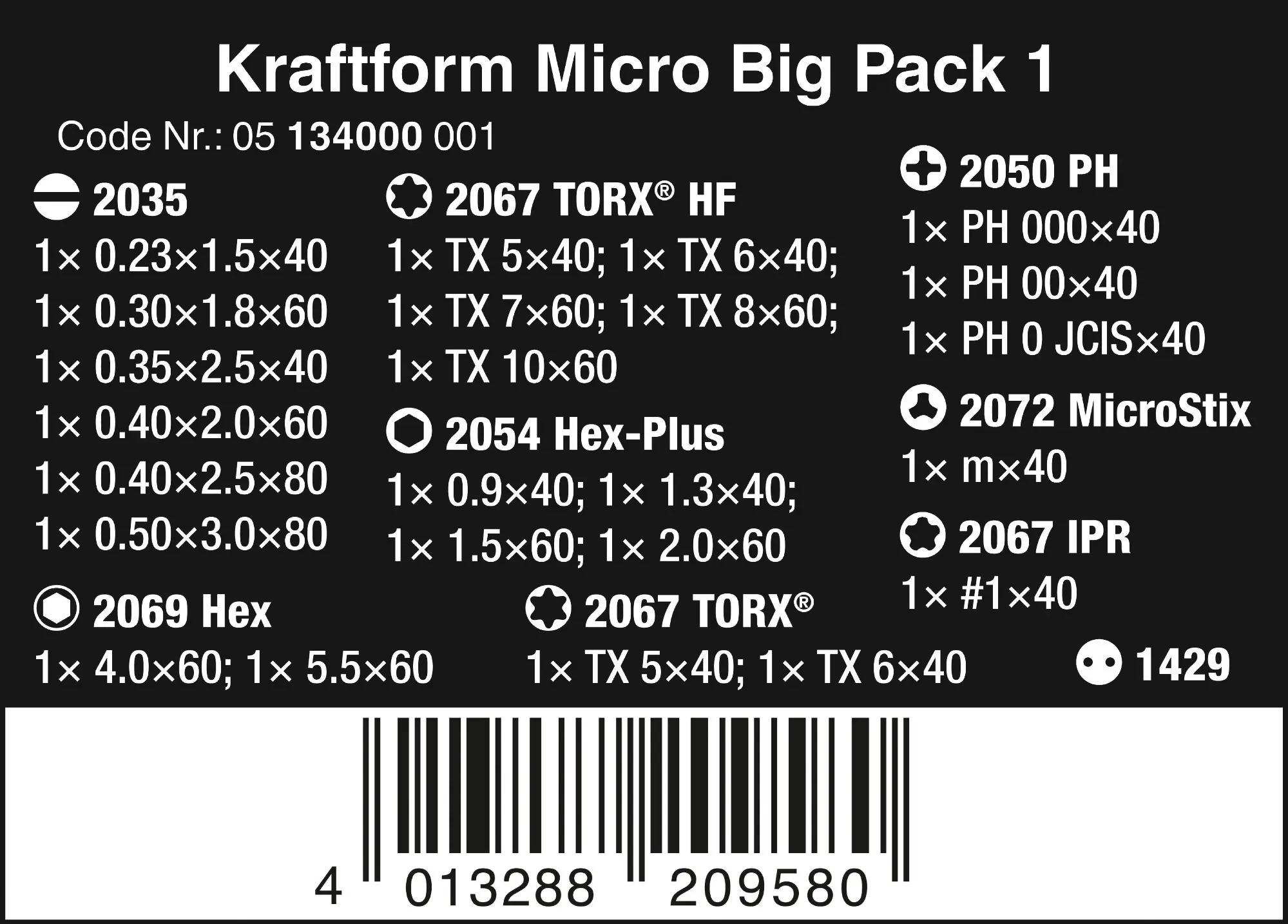 Wera Elektronik-Schraubendrehersatz Kraftform Micro Big Pack 1 25-teilig
