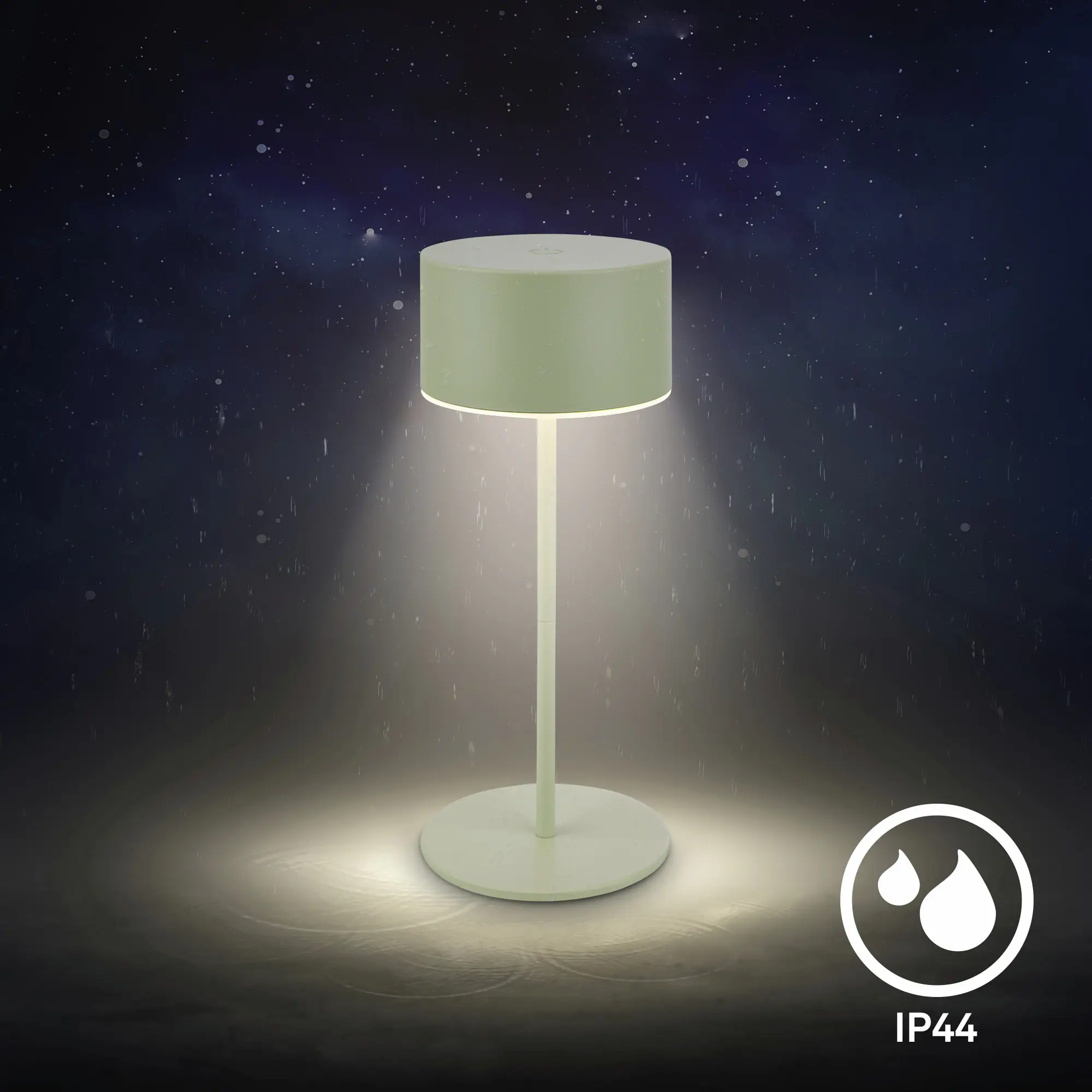 Briloner LED Akku-Tischleuchte Kira Ø 8 x 19 cm warmweiß salbeigrün dimmbar 