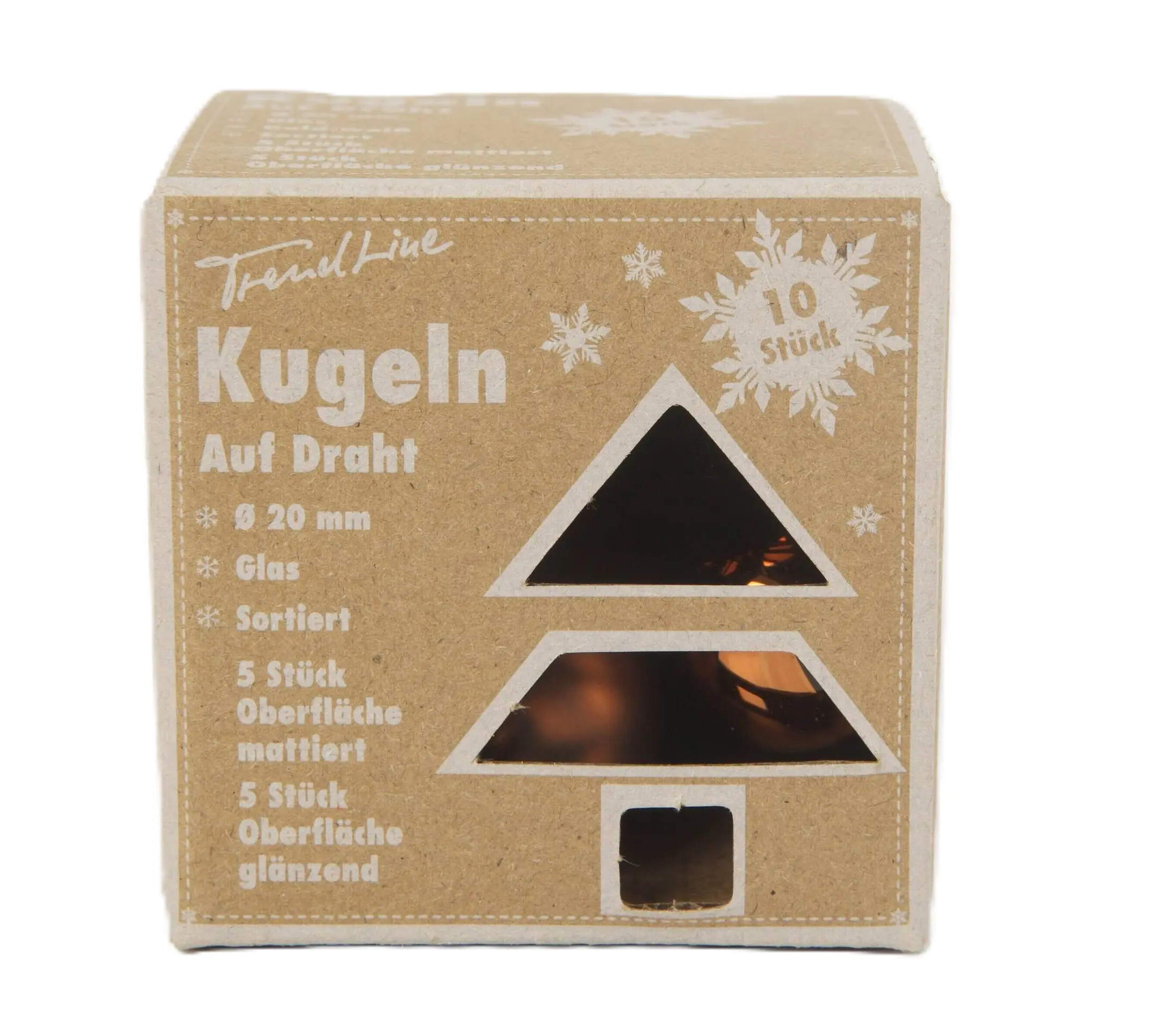 TrendLine Weihnachtskugeln aus Glas auf Draht Ø 2 cm espresso 10 Stück
