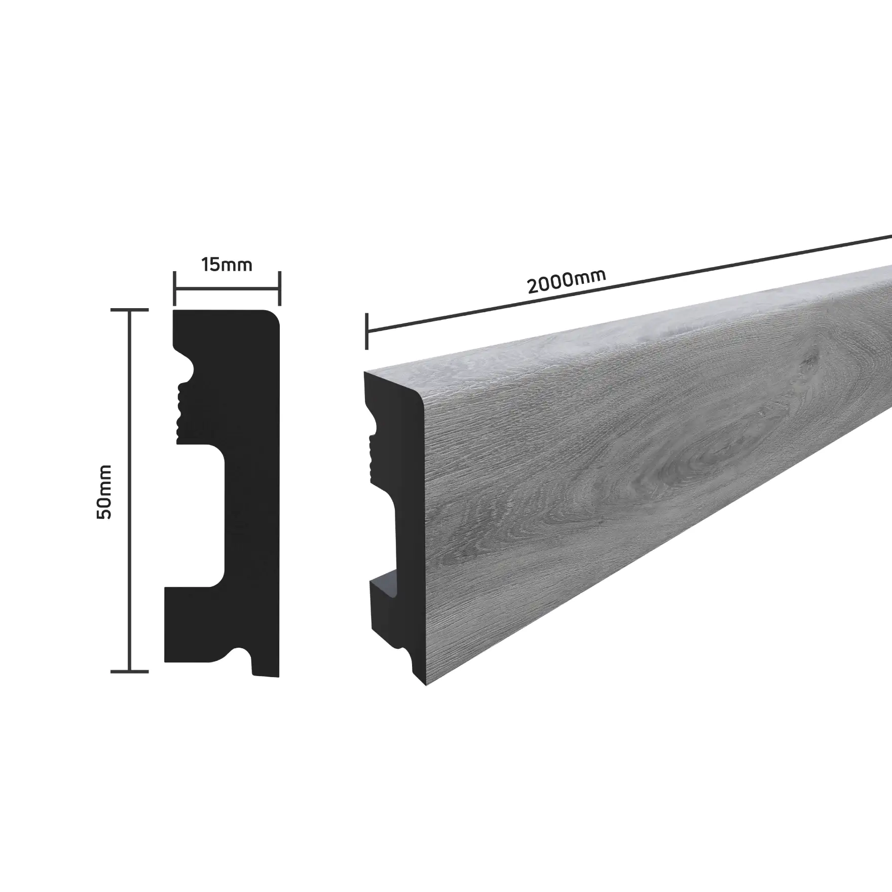 SELITSTYLE Sockelleiste FBL50 Eiche Classic 2000 x 50 x 15 mm wasserfest