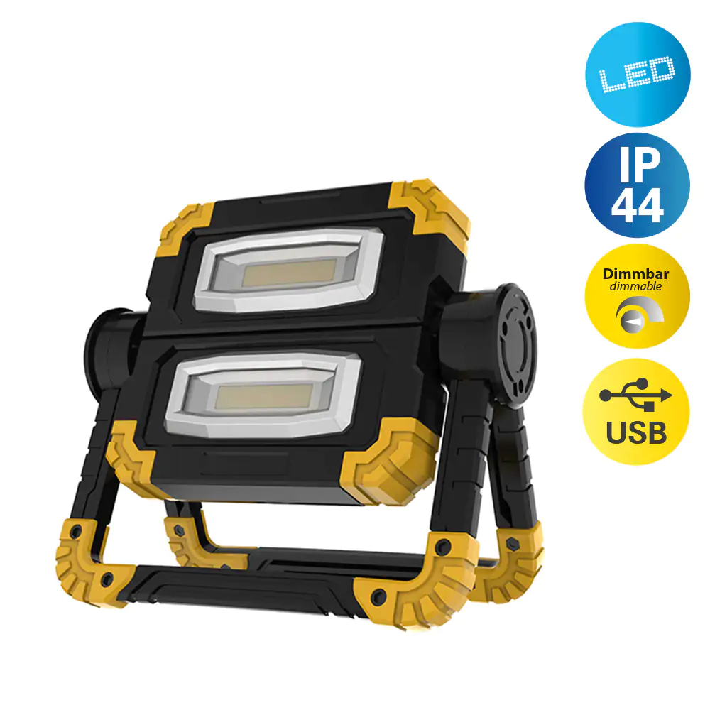 LED Arbeitsleuchte Petro mit Akku 20 Watt, 1200 lm, 6340 K, USB-Kabel