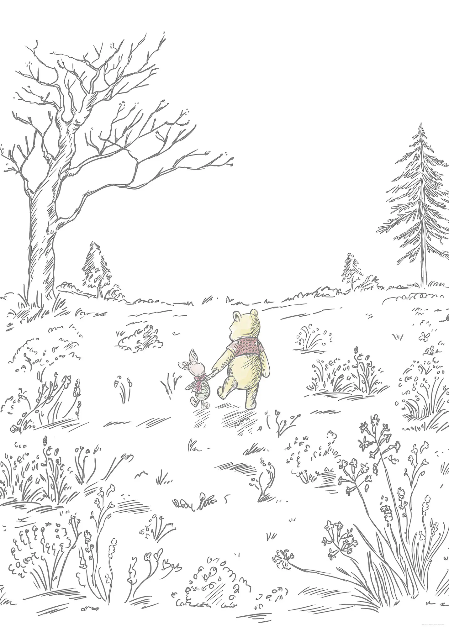 Komar Vlies Fototapete Winnie Pooh Walk 200 x 280 cm 