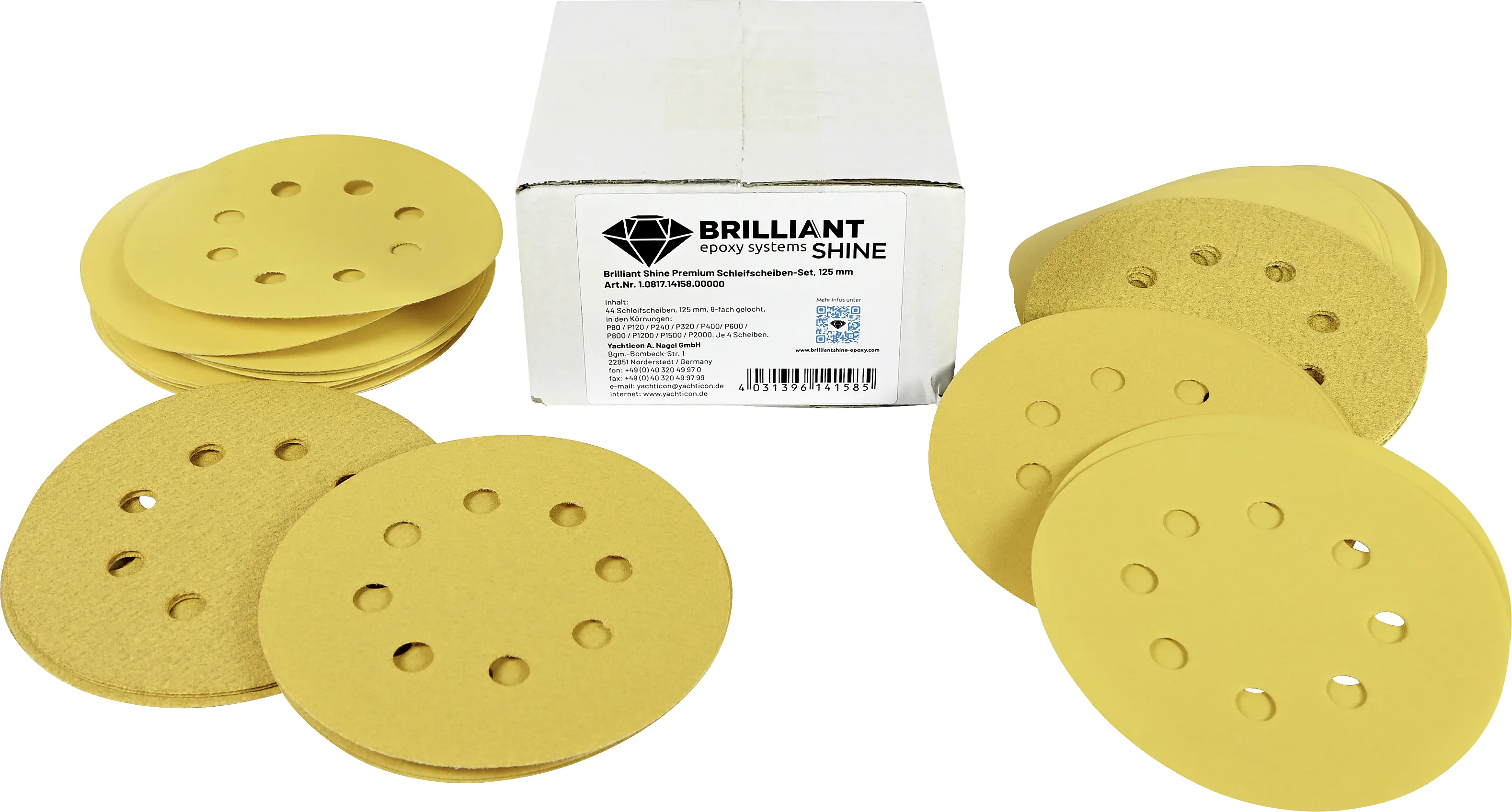 Premium Schleifscheiben-Set für Kunstharzoberflächen 125 mm Klett