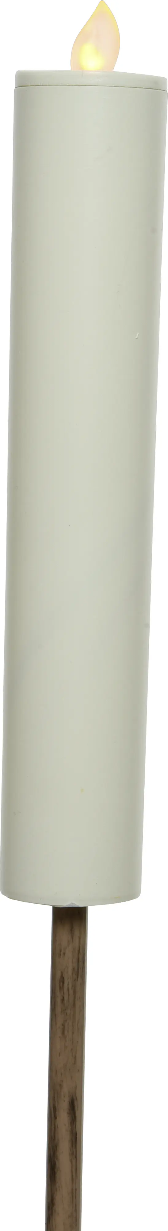 Kaemingk Solar Stabkerze Ø 4 x 90 cm weiß