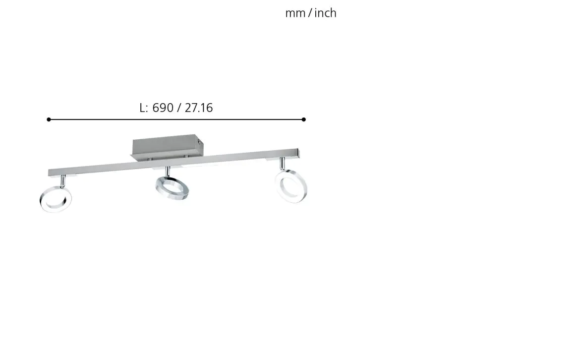 Eglo 3er LED Spot Cardillio 1 alu-chrom 69 x 8,5 cm warmweiß Eglo 3er LED Spot Cardillio 1 alu-chrom 69 x 8,5 cm warmweiß