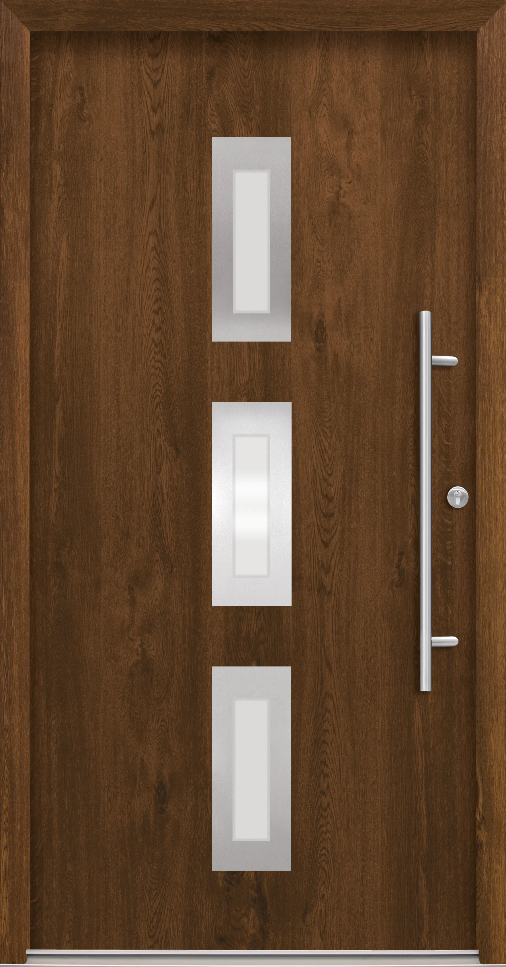 Splendoor Haustür Passivedoor Premium B02 Nussbaum DIN Rechts 110 x 210 cm