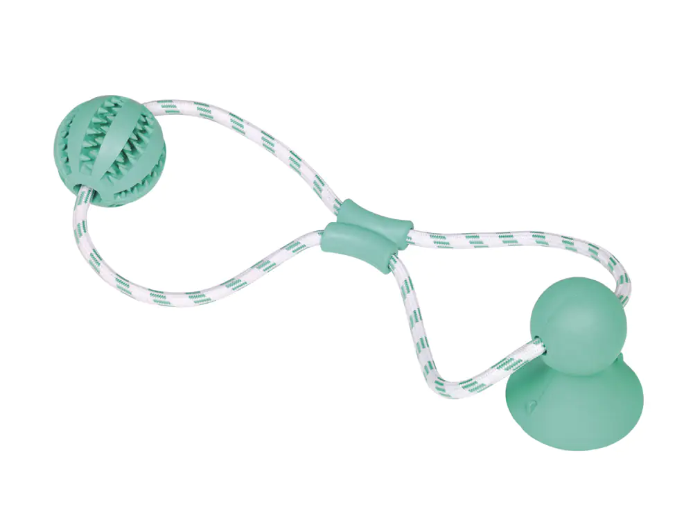 Nobby Vollgummi Ball mit Seil DENTAL LINE 50 cm Ball Ø 7 cm