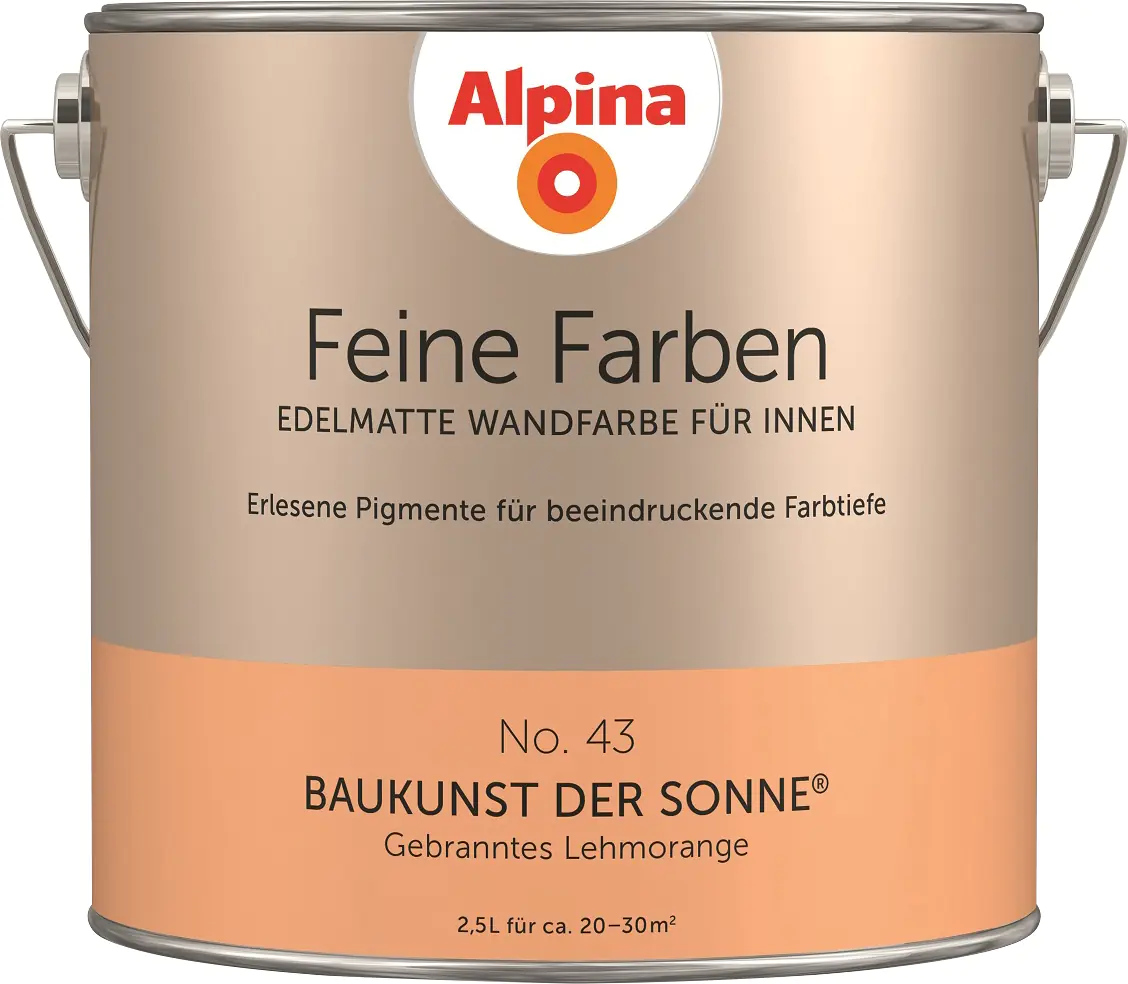 Alpina Feine Farben No. 43 Baukunst der Sonne 2,5 L gebranntes lehmorange edelmatt Alpina Feine Farben No. 43 Baukunst der Sonne 2,5 L gebranntes lehmorange edelmatt