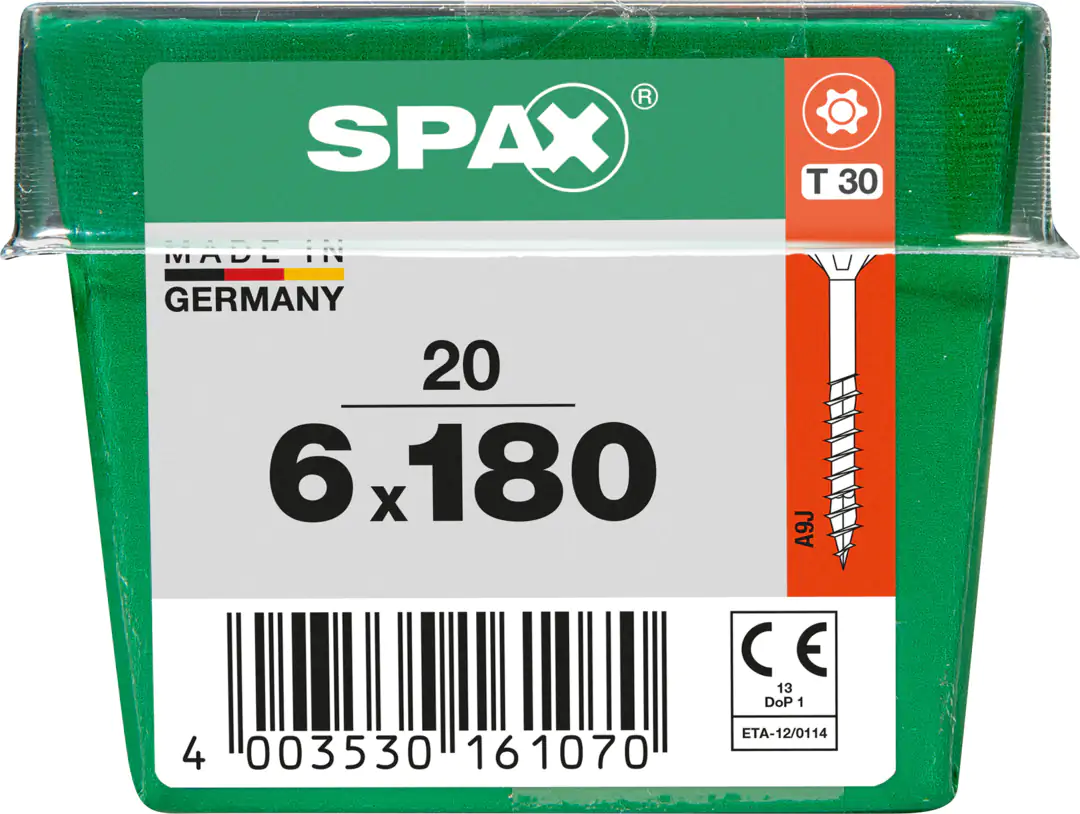 Spax Universalschrauben 6.0 x 180 mm TX 30 - 20 Stk. Spax Universalschrauben 6.0 x 180 mm TX 30 - 20 Stk.
