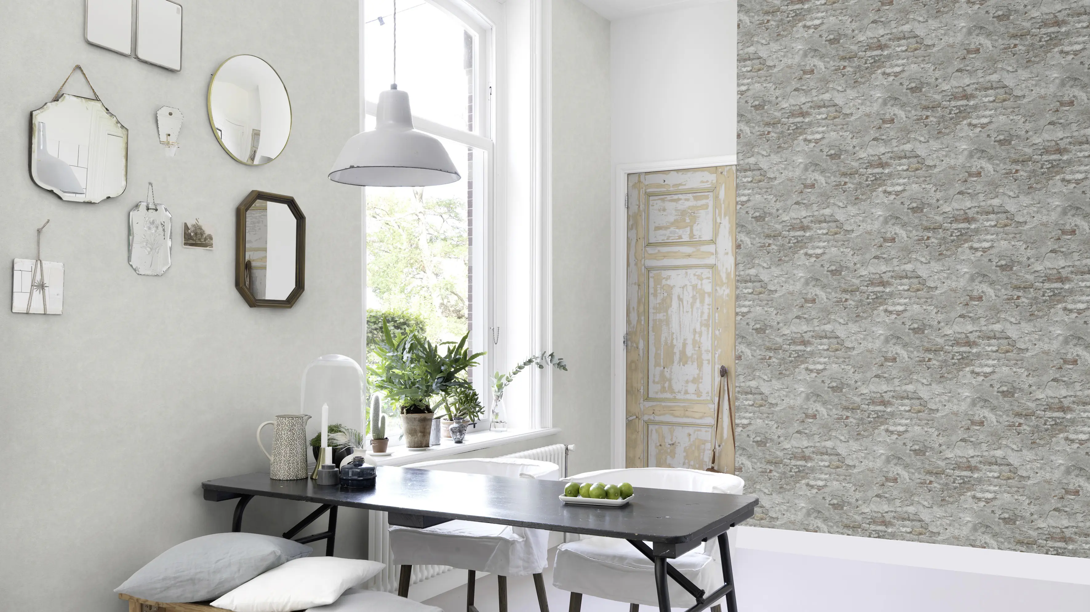 Rasch Vliestapete 939330 Factory III, Steinge grau rot, 10,05 x 0,53 m