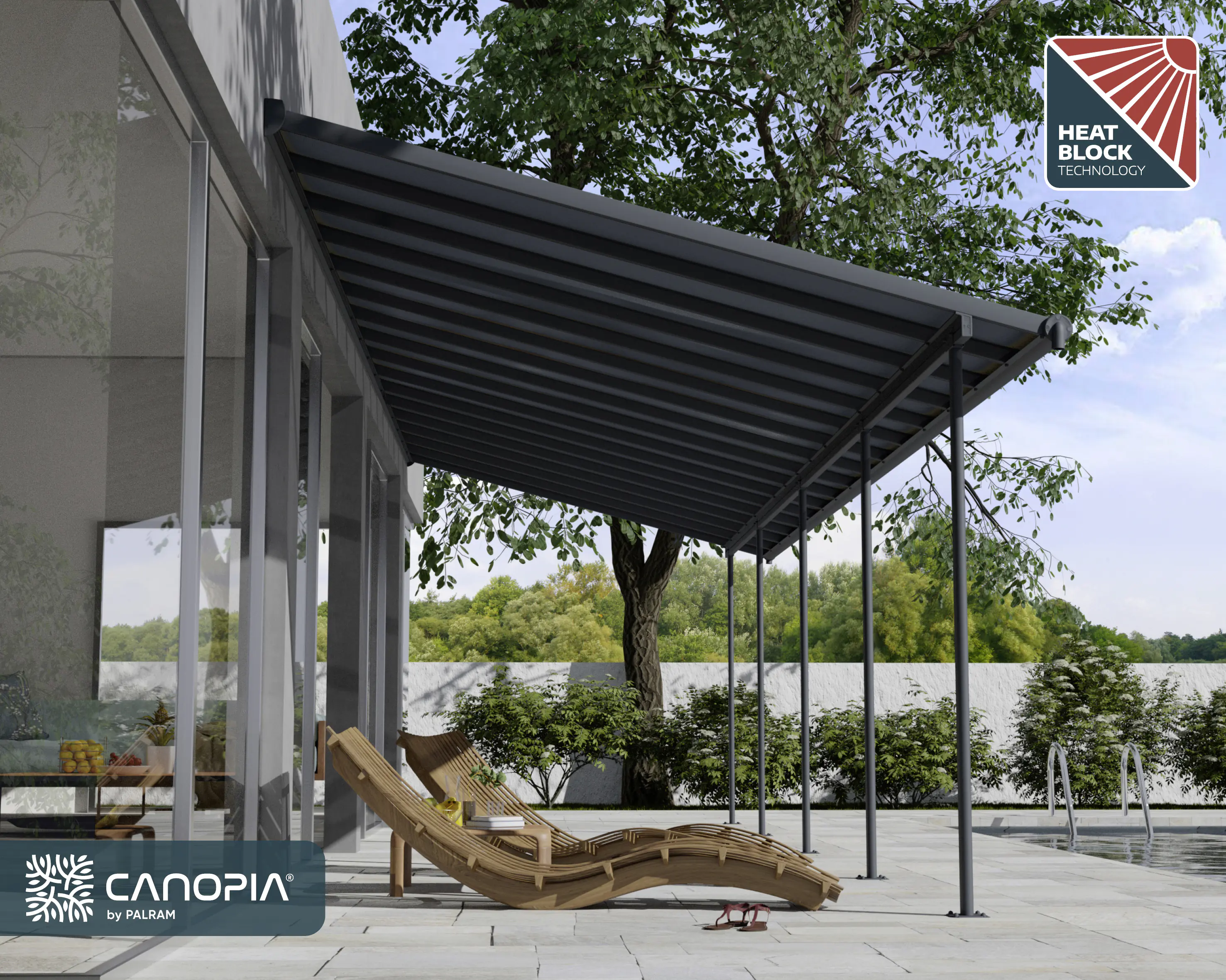 Canopia Terrassenüberdachung Capri 300 x 971 cm Canopia Terrassenüberdachung Capri 300 x 971 cm