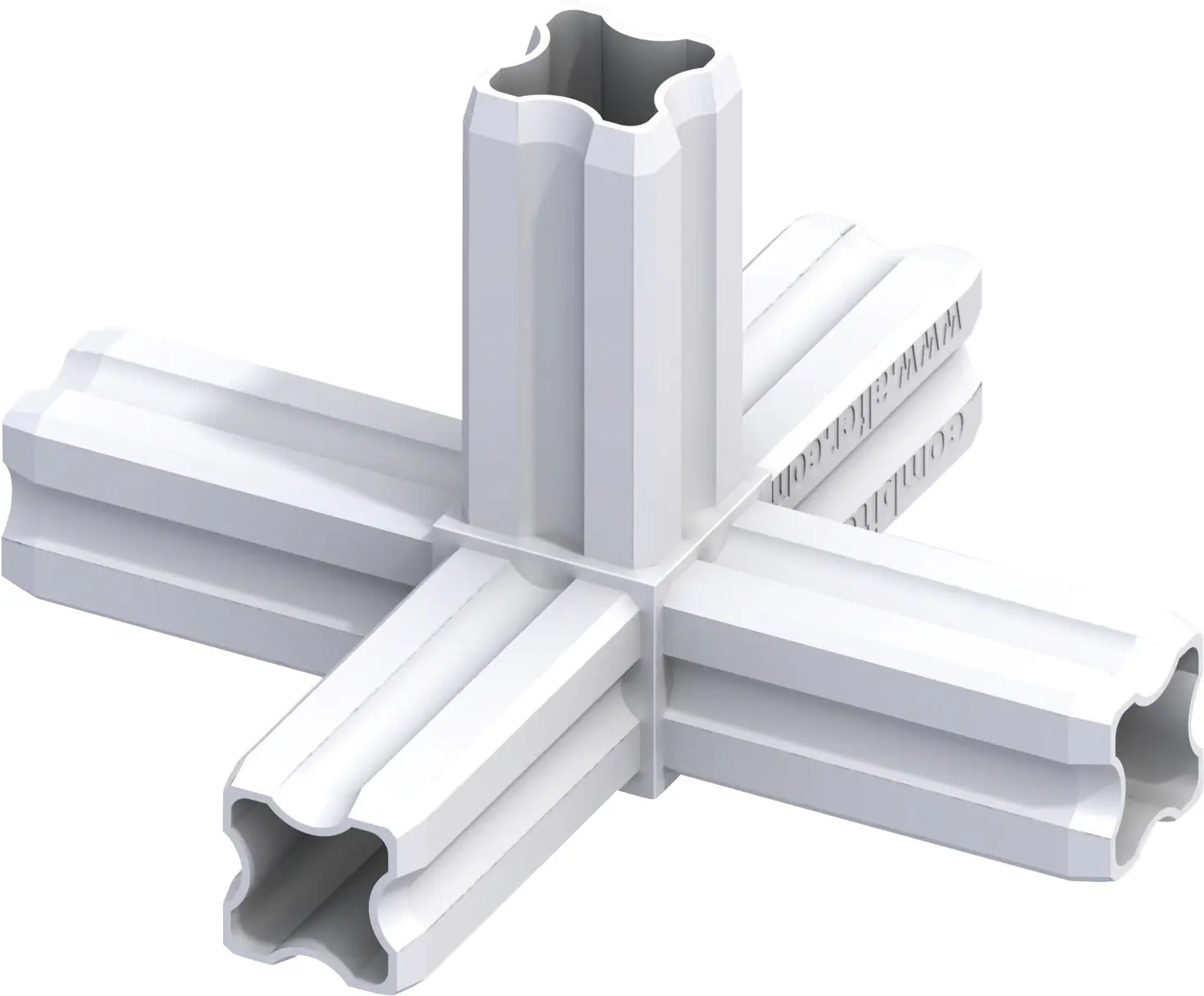 alfer Knoten-Verbinder 90º, 5 Zapfen 23.5 mm Kunststoff glatt weiss