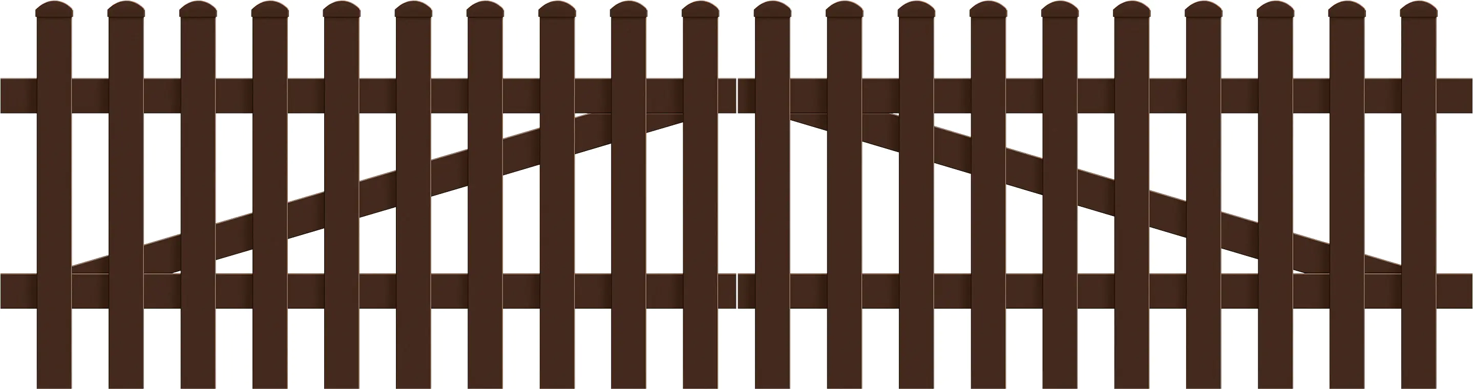 KM Zaun Doppeltor Triest Gerade 303,4 x 120 cm, braun