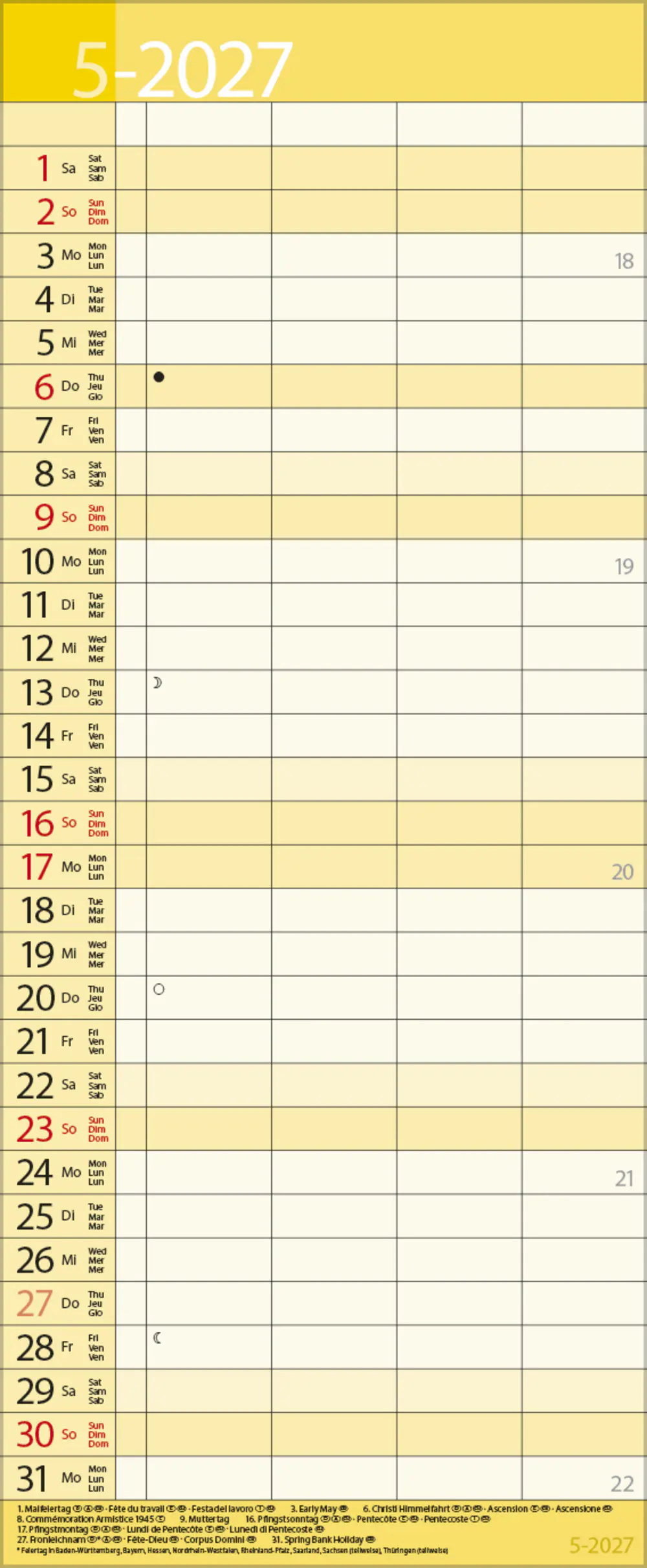 Korsch Kalender Family Timer Lifestyle 2027 