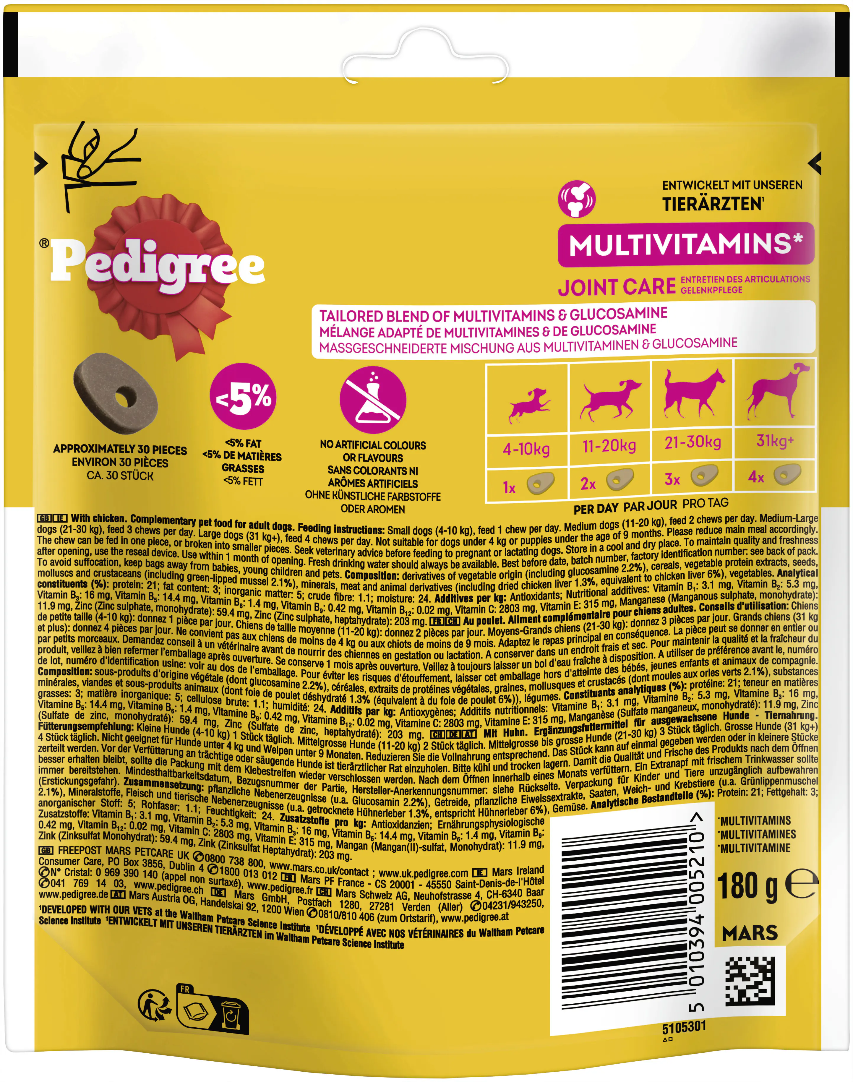 Pedigree Joint Care Hundeleckerli Adult 180 g Huhn