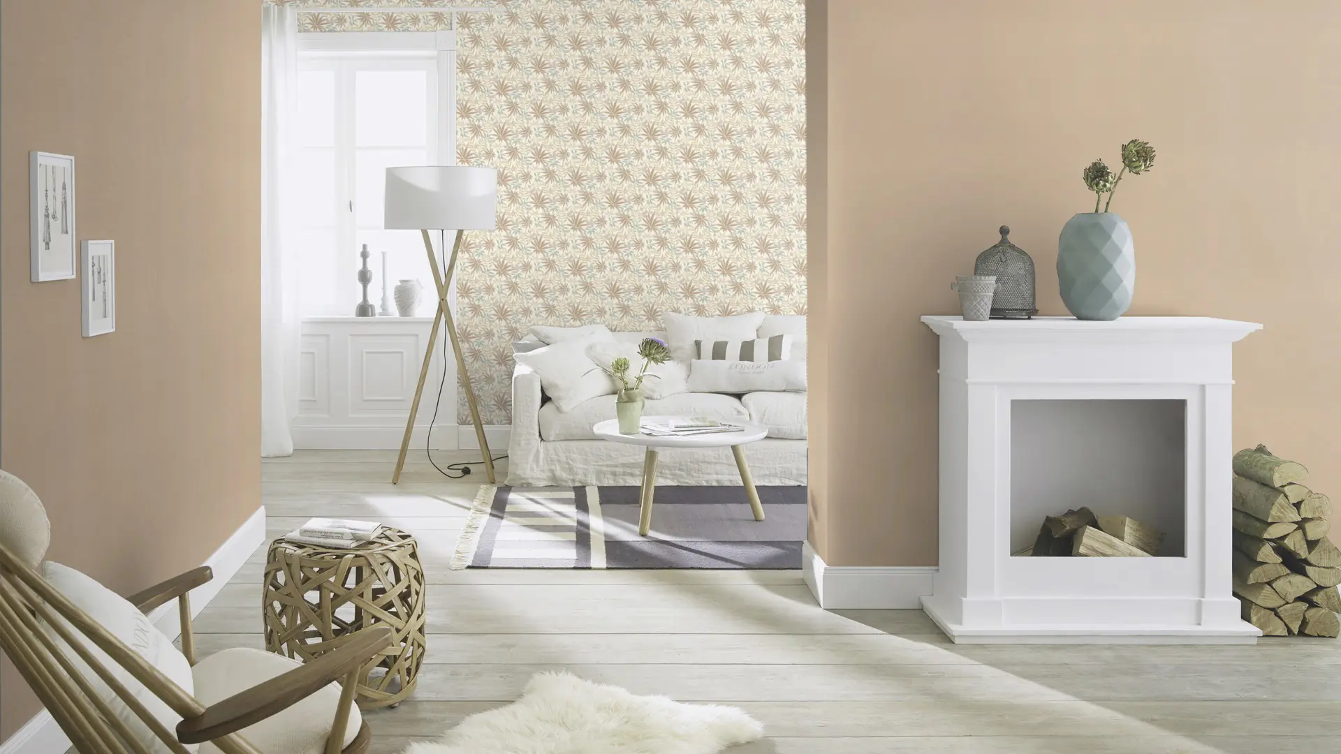 Rasch Vliestapete 687576 Tropical house uni orange, 10,05 x 053 m