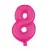 Folienballon Zahl 8 neon pink 85 cm 