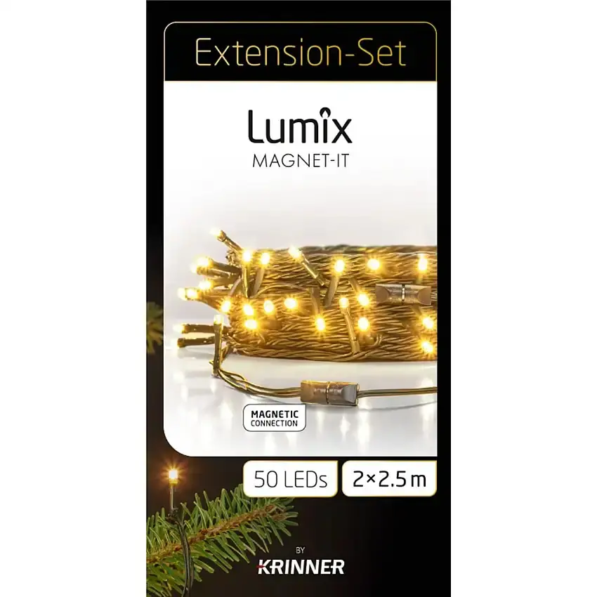 Lumix LED-Erweiterungslichterkette für innen mit Magnetverbindung 5 m warmweiß