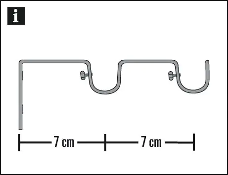 Gardinia Doppelträger Memphis Ø 16 mm, schwarz, 2-er Pack