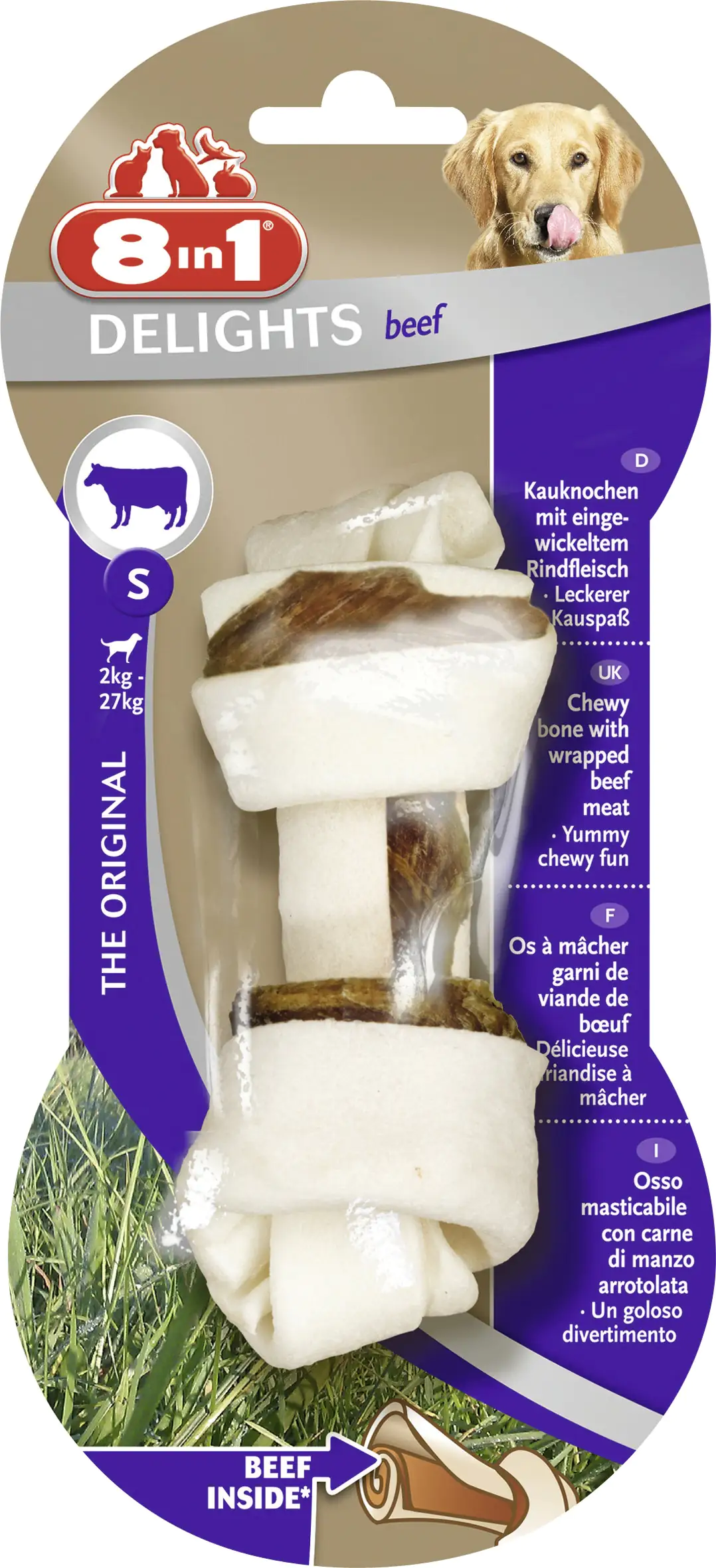 8in1 Delights Kauknochen Beef S