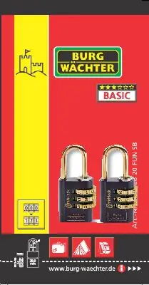 Burg Wächter Zahlenschloss Duo 88 20 F Combi-Lock 9.0 x 22.0 mm - 2 Stück Burg Wächter Zahlenschloss Duo 88 20 F Combi-Lock 9.0 x 22.0 mm - 2 Stück