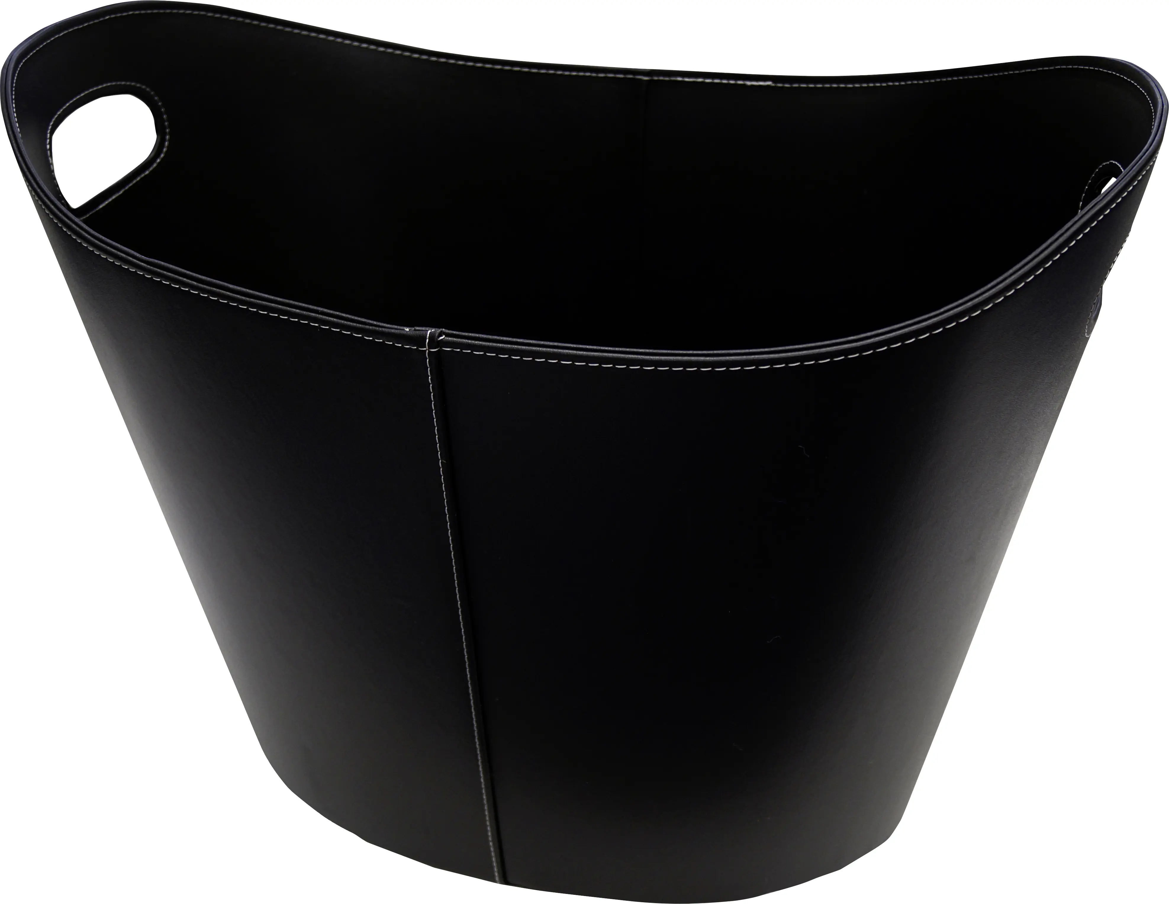 FireFix Lederkorb für Kaminholz 41 x 53 x 35 cm schwarz