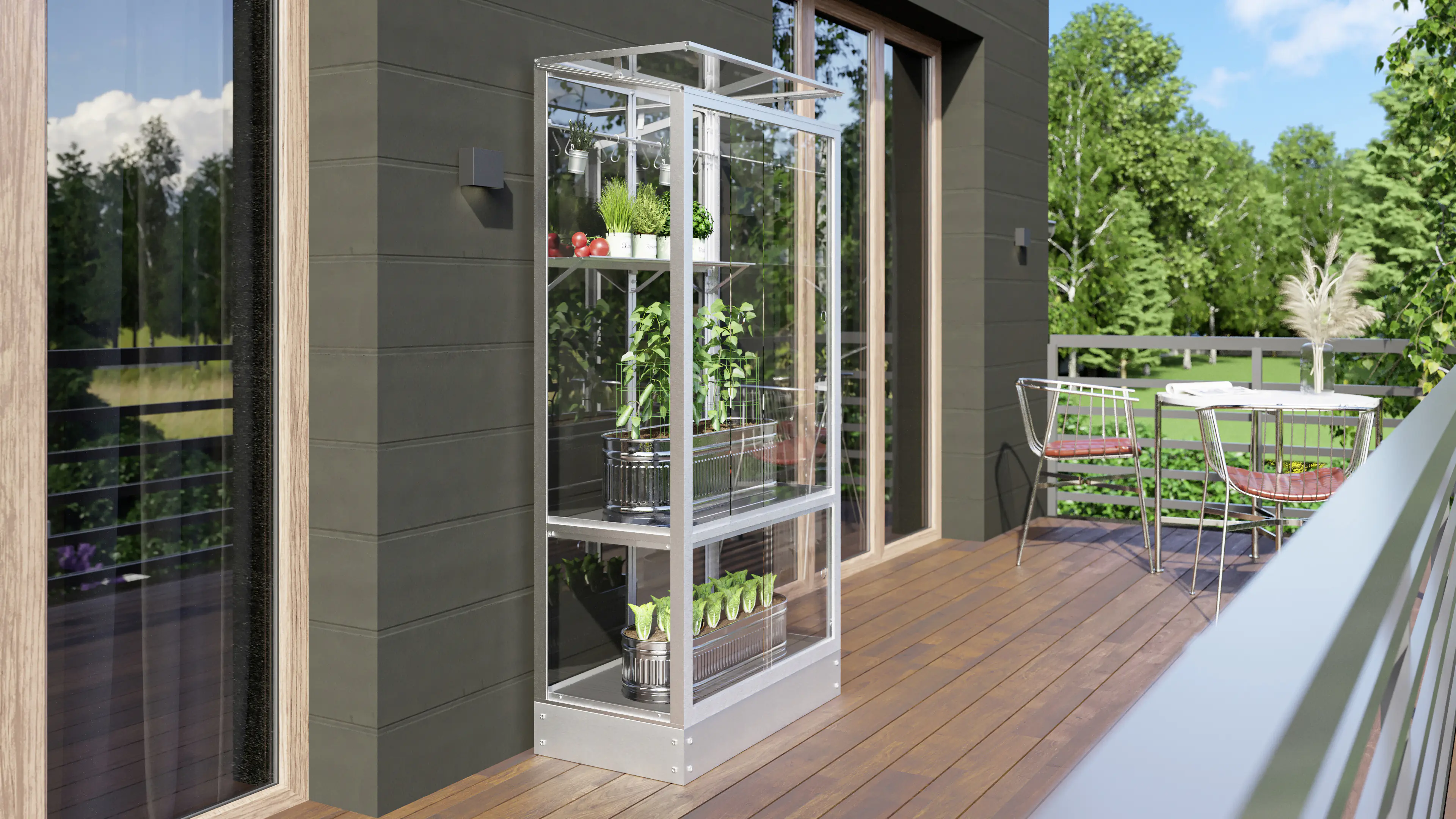 Vitavia Balkongewächshaus Stad 350 43 x 81 cm 3 mm Sicherheitsglas