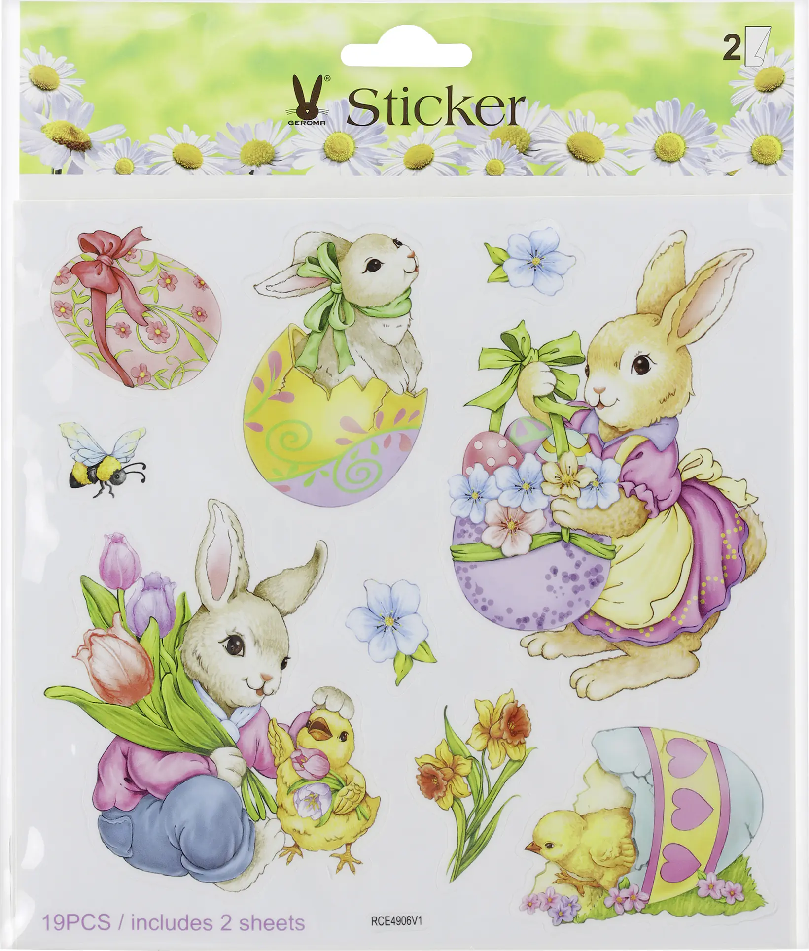 Ostersticker Hase bunt 2 Bögen Ostersticker Hase bunt 2 Bögen