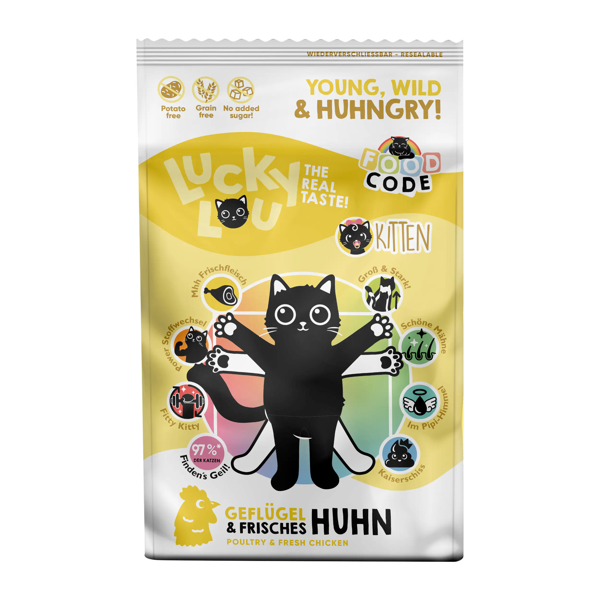 Lucky Lou Foodcode Katzentrockenfutter Kitten Geflügel & Huhn 750 g Lucky Lou Foodcode Katzentrockenfutter Kitten Geflügel & Huhn 750 g