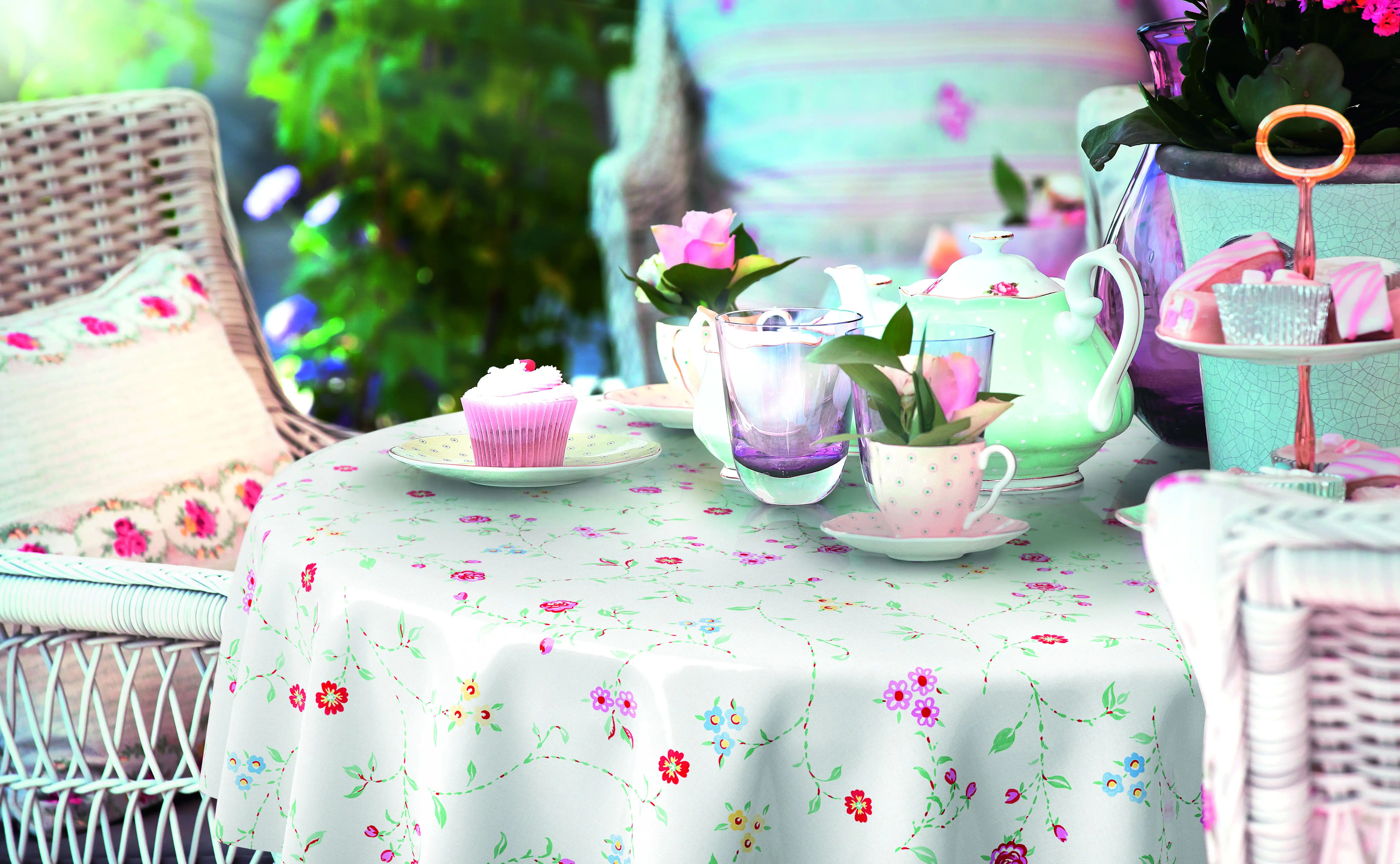 d-c-table Tischbelag Manhattan Bella creme, 140 cm