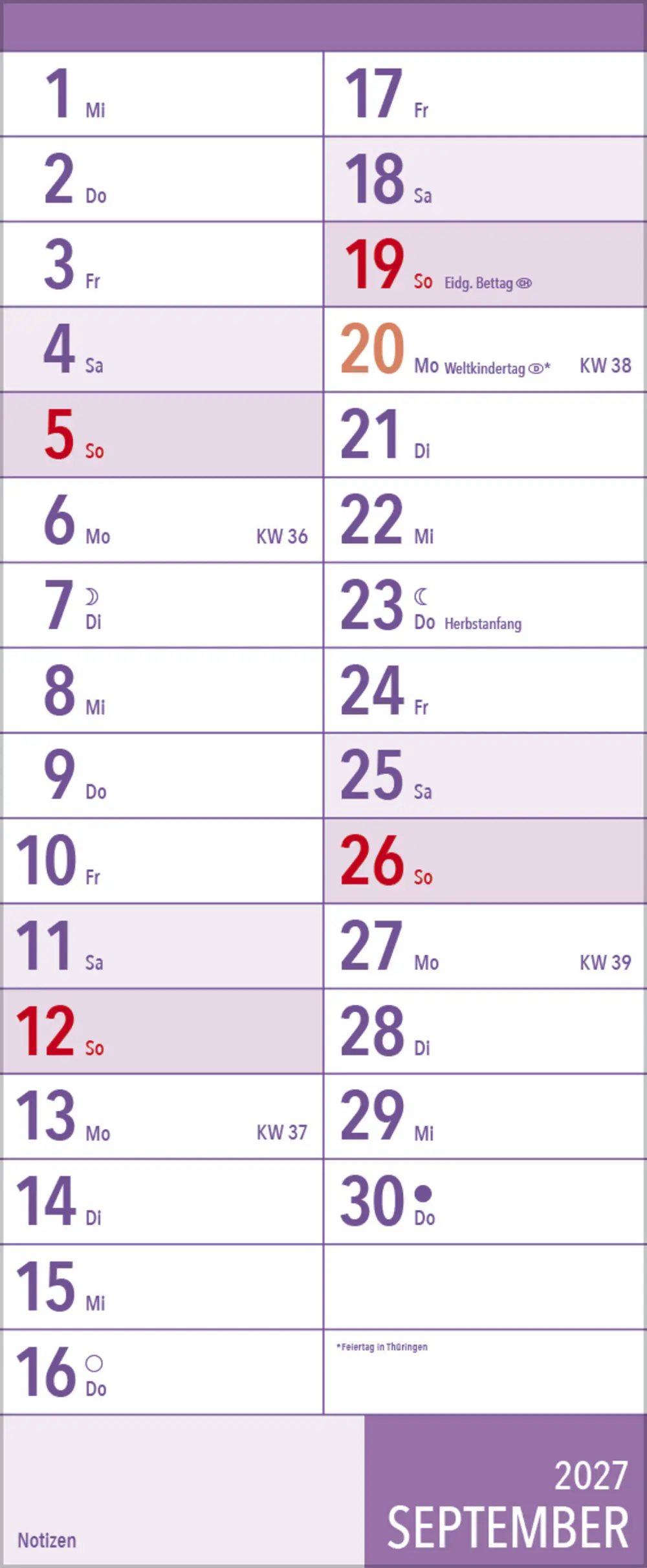 Korsch Kalender XL-Planer Großdruck 2027 