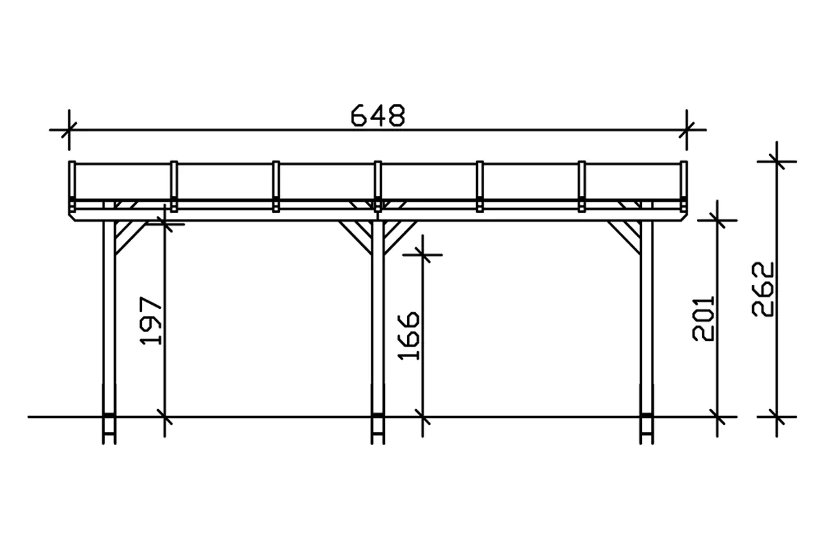 SKAN HOLZ Terrassenüberdachung Siena 648 x 300 cm Leimholz