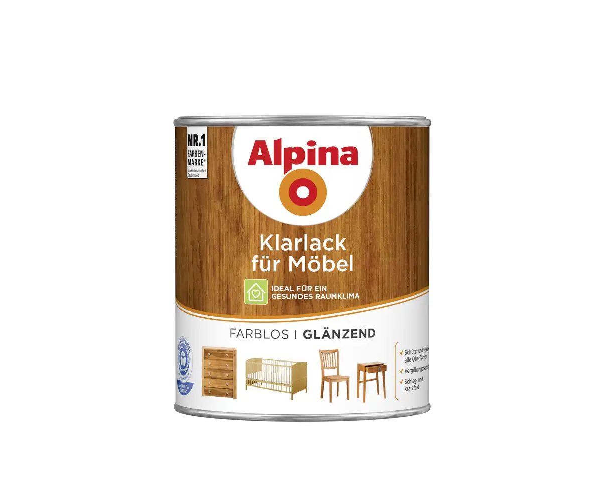 Alpina Klarlack für Möbel 750 ml farblos glänzend Alpina Klarlack für Möbel 750 ml farblos glänzend