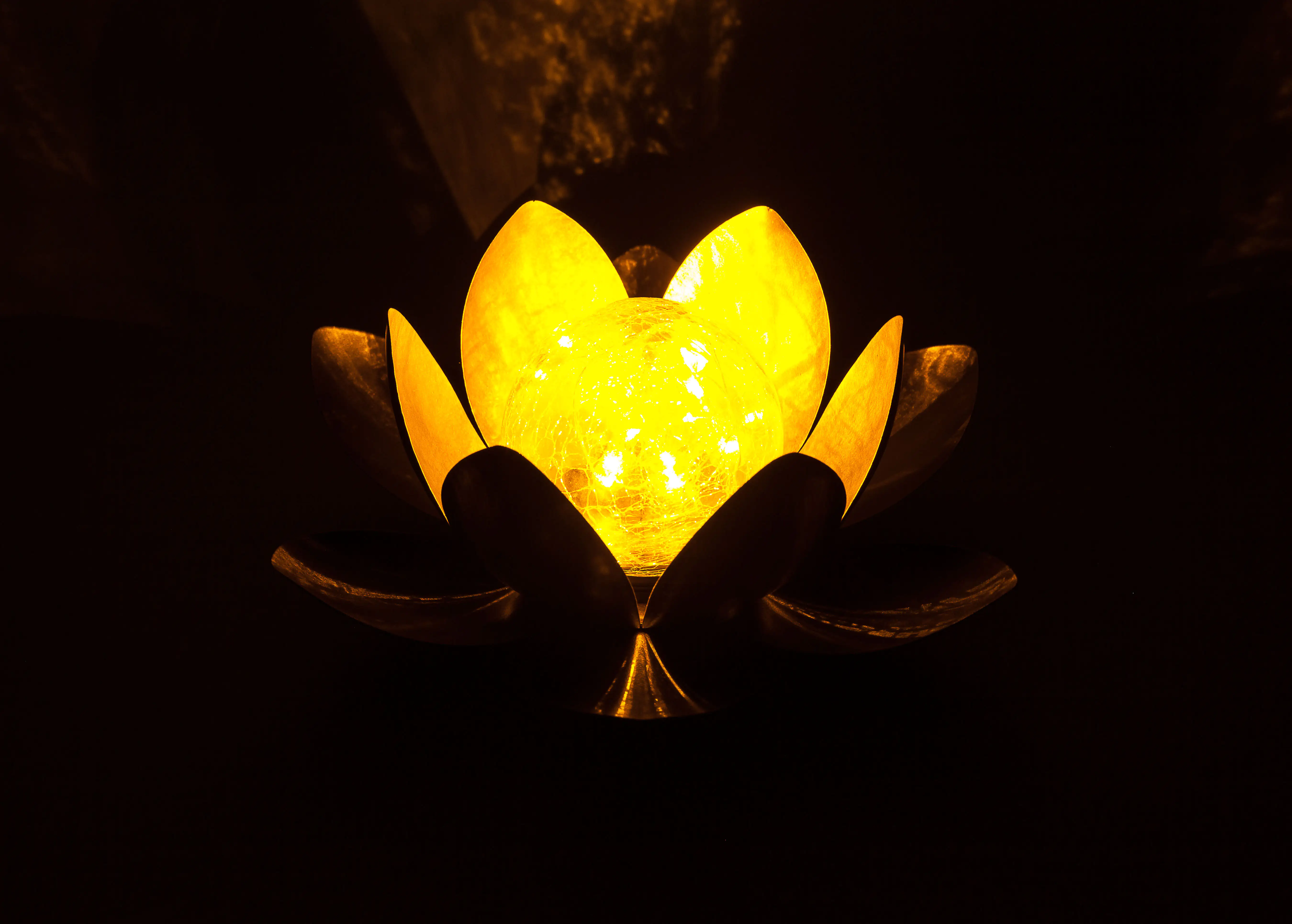 4333692208680_2 TrendLine LED Solarleuchte Seerose kupfer mit Glaskugel