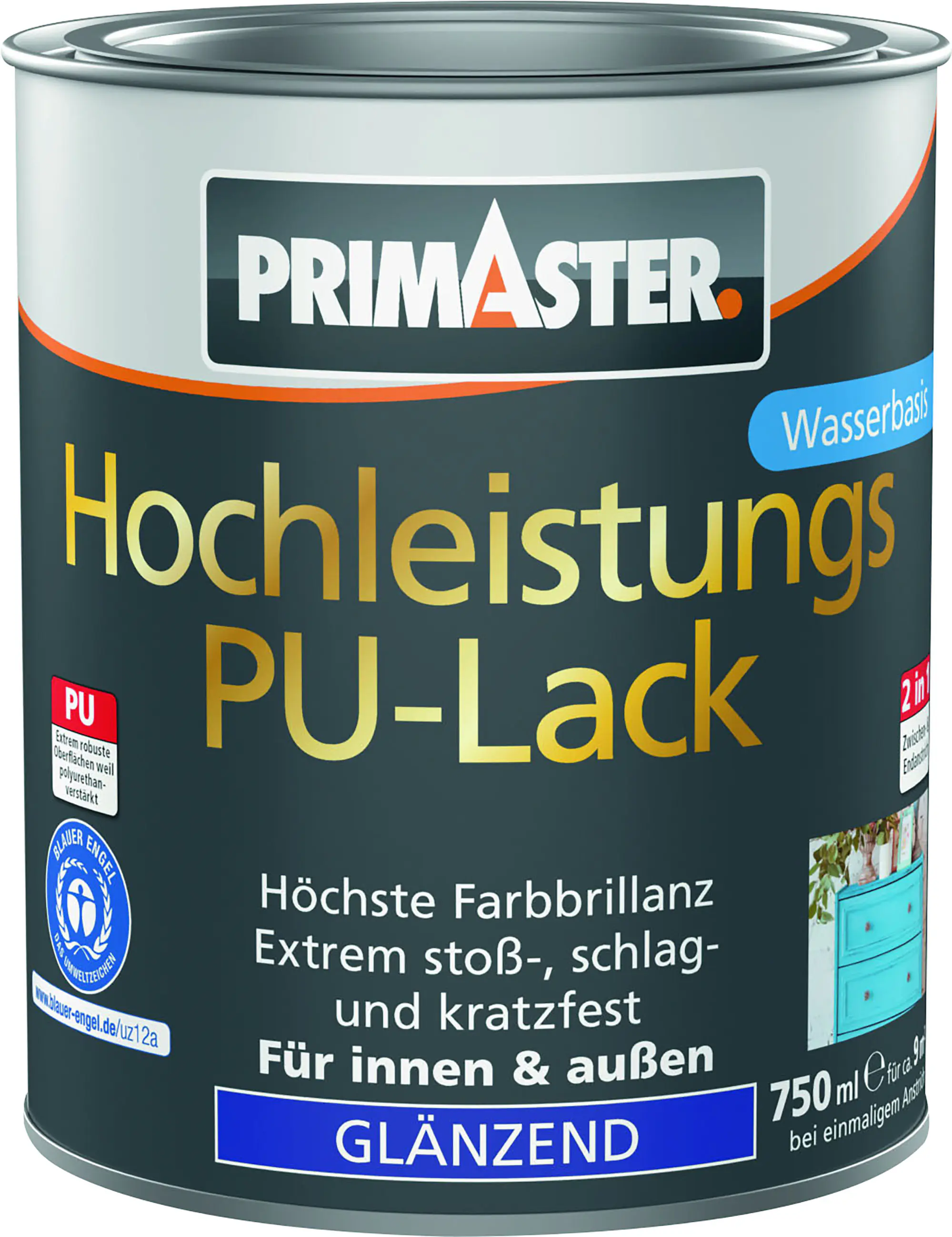 Primaster Hochleistungs PU-Lack weiß glänzend 750 ml Primaster Hochleistungs PU-Lack weiß glänzend 750 ml