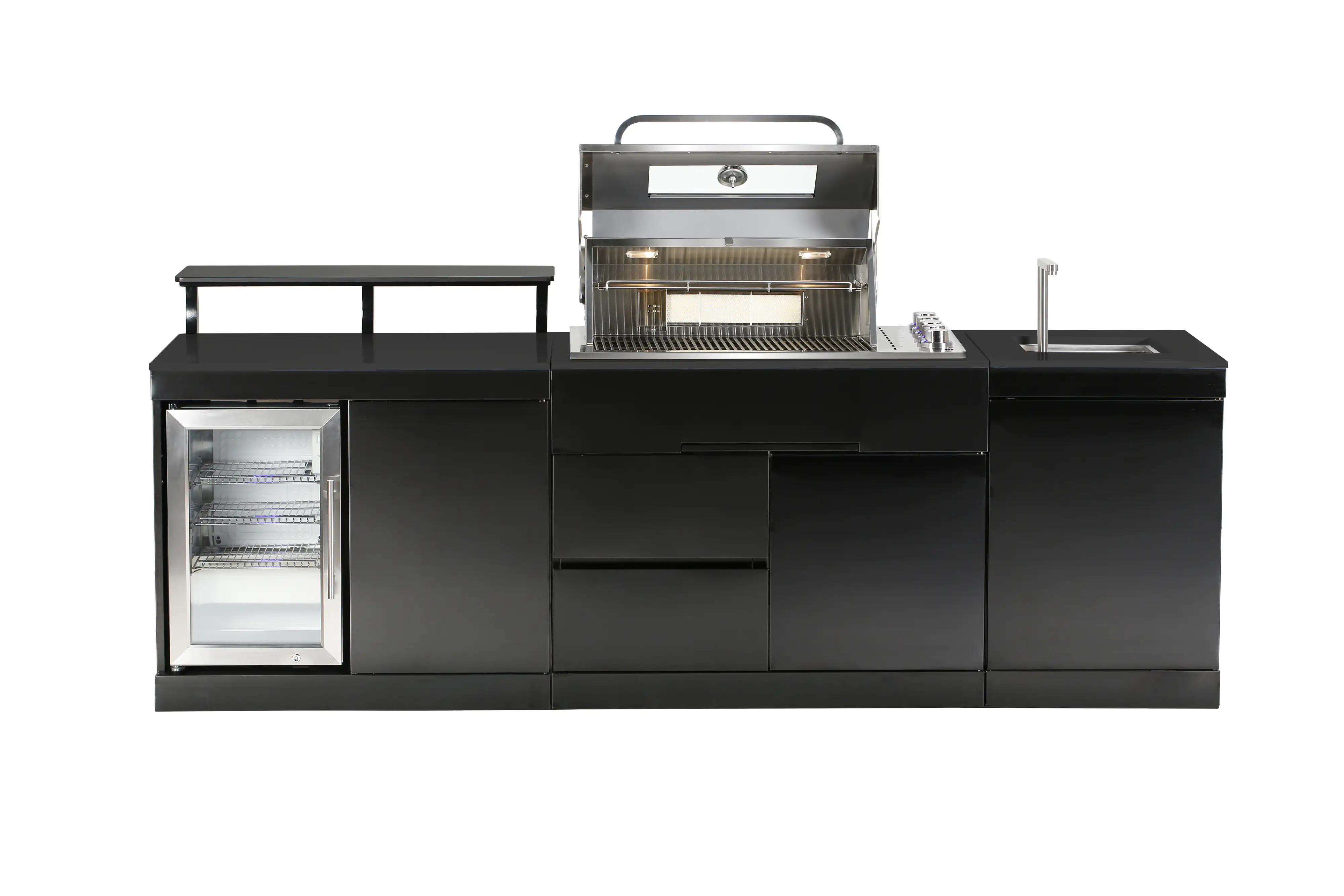 Buschbeck Outdoorküche Brighton inkl. Kühlschrank und Spüle mit Armatur