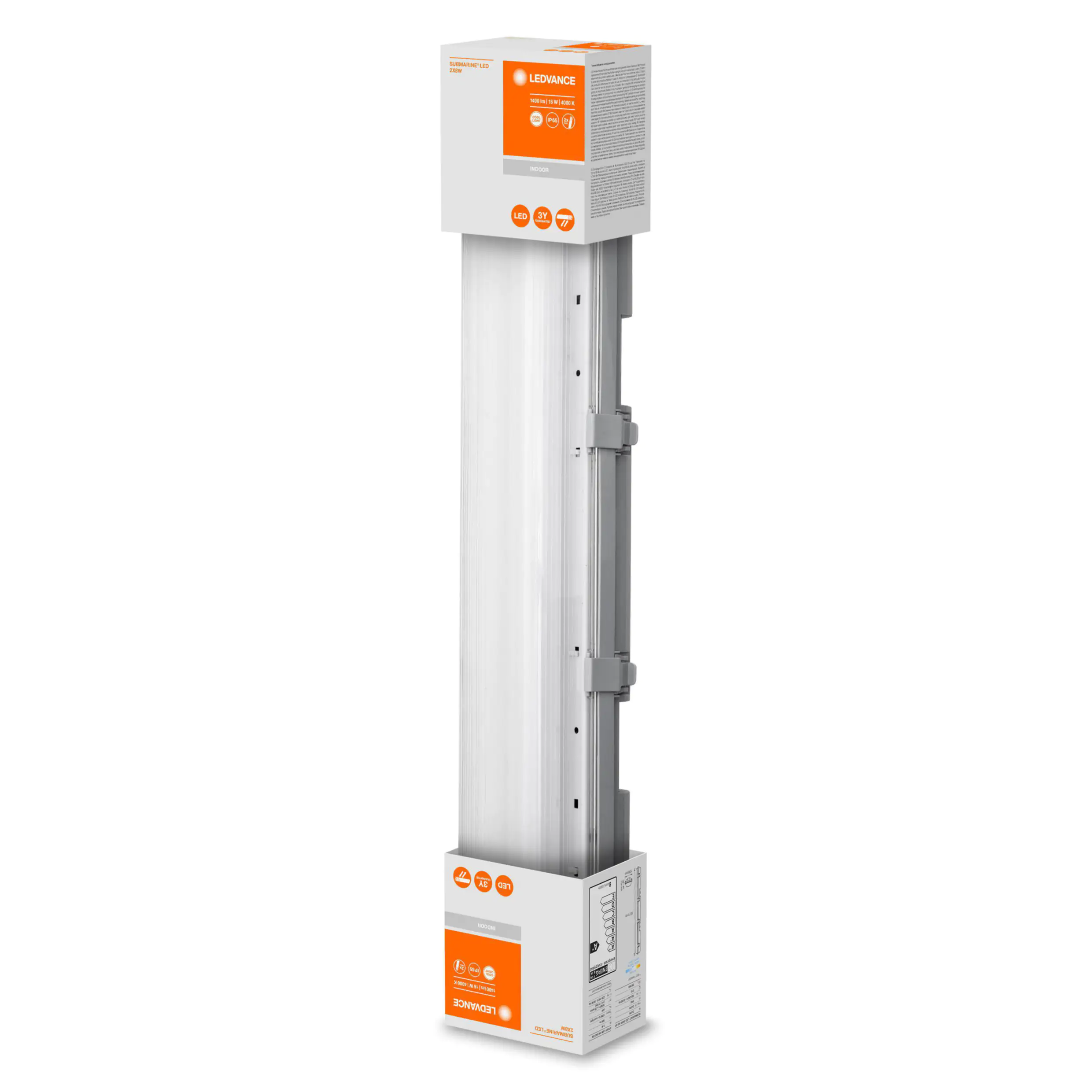 Ledvance LED-Feuchtraumleuchte Submarine 14W 65,1cm, grau, 2-flammig