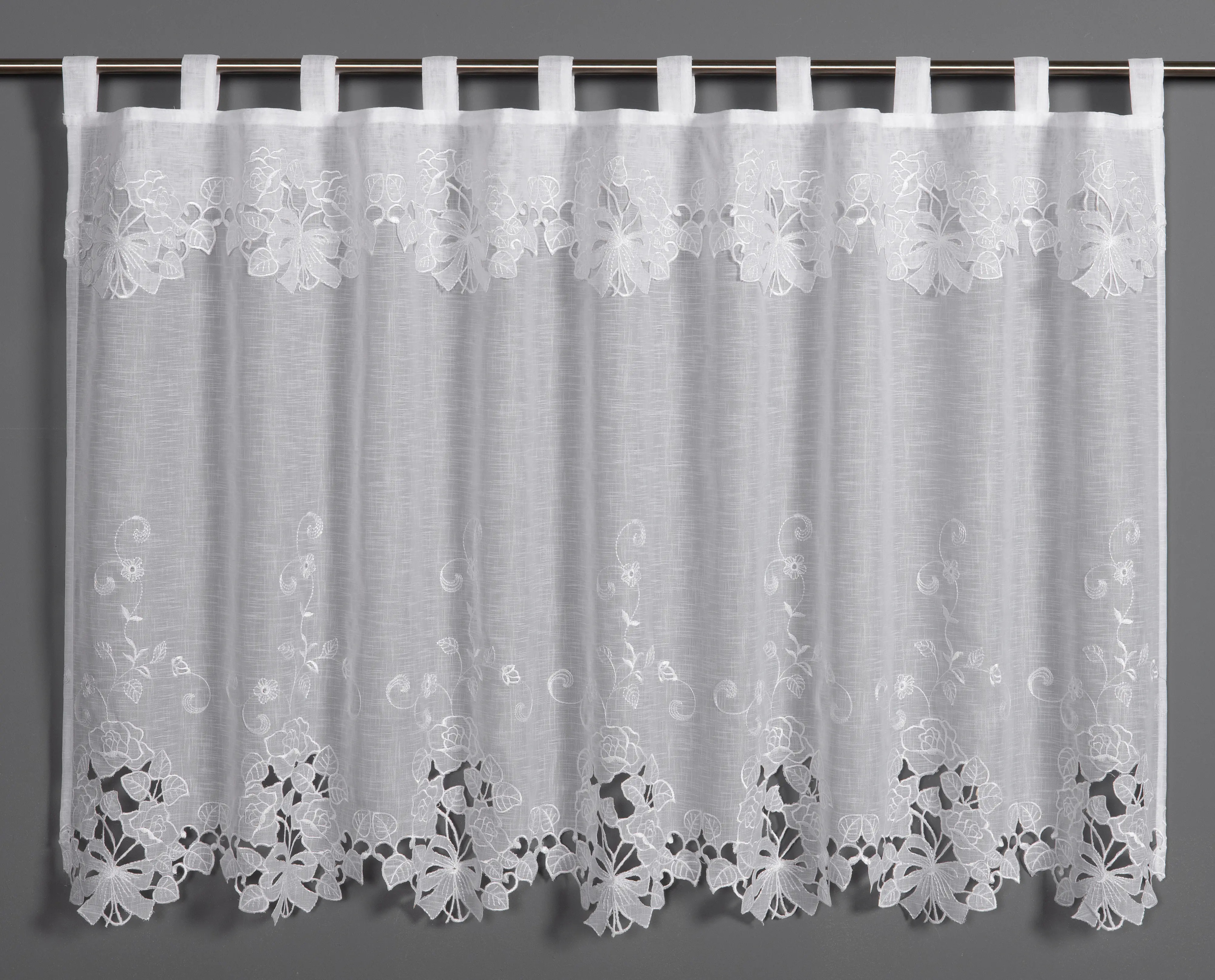 Sehlbach Schlaufenpanneau Rosenbouquet weiß 135 x 75 cm