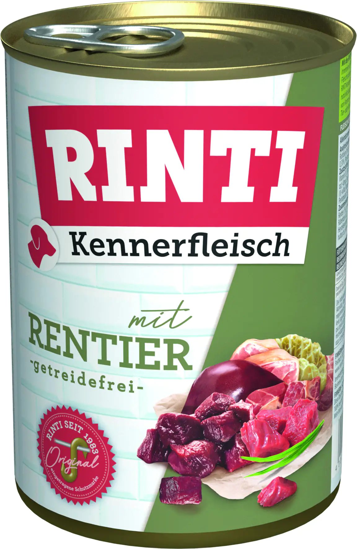 Rinti Kennerfleisch Hundenassfutter Adult 400 g Rentier bei Kartonabnahme