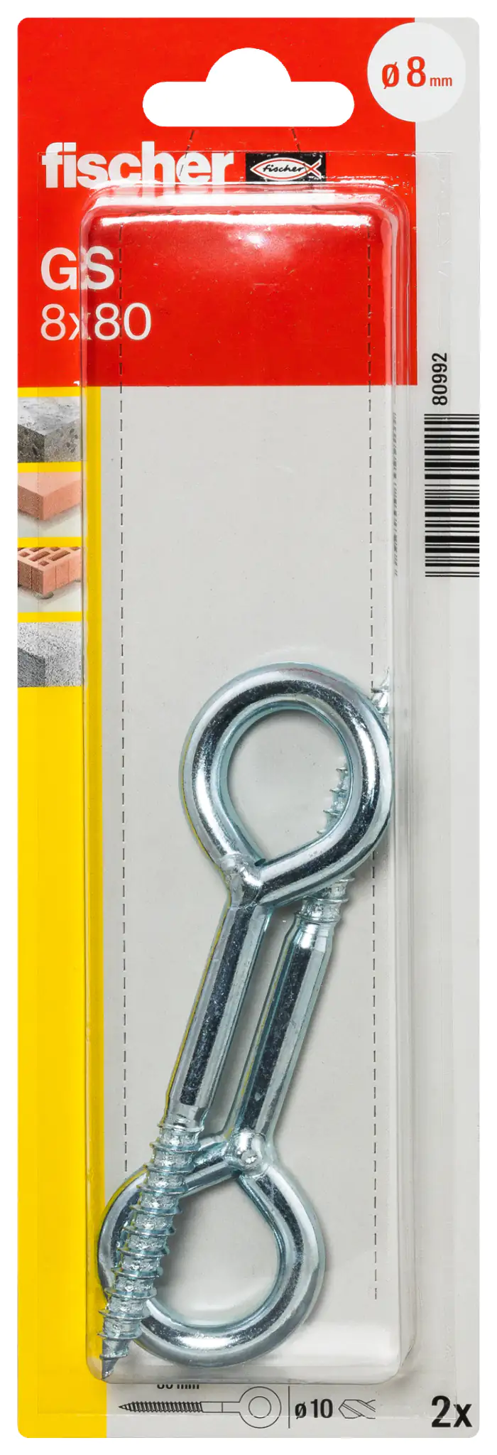 Fischer Ösenschraube GS 8 x 80 mm - 2 Stück