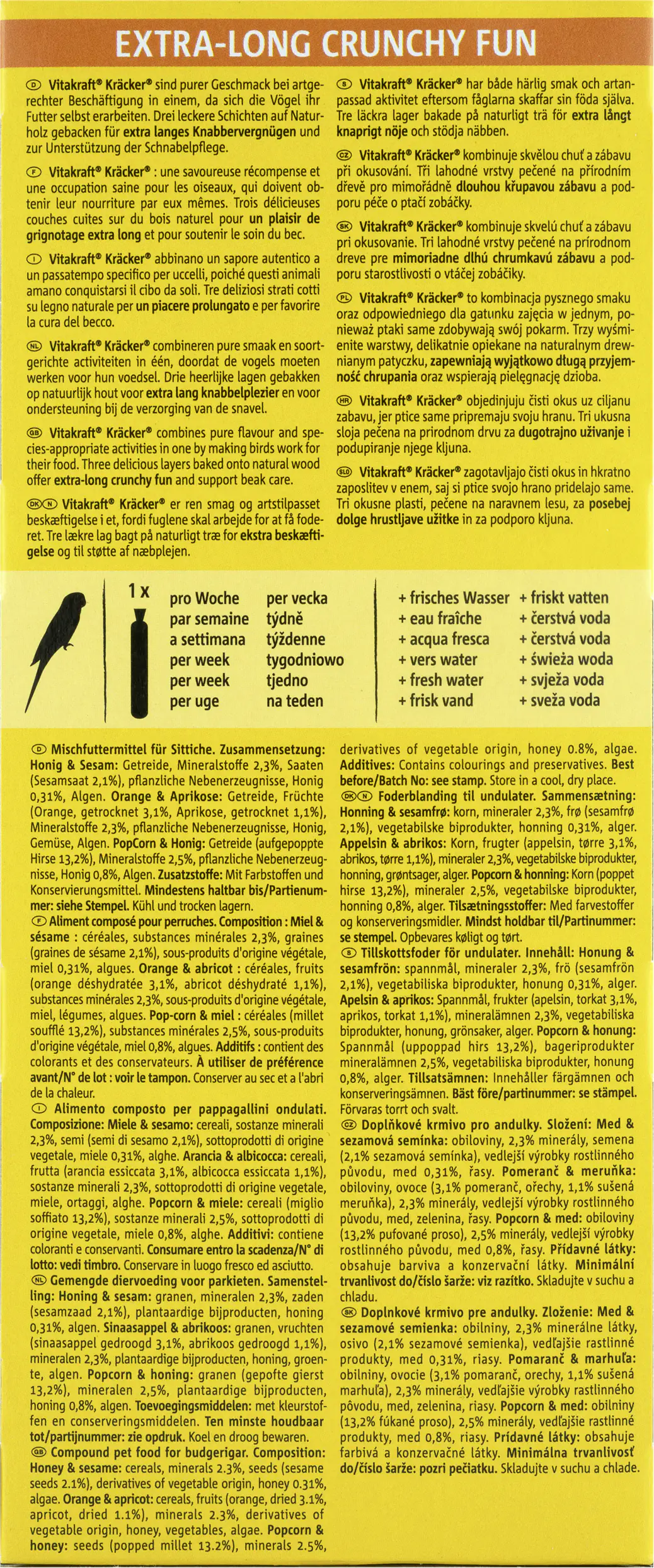 Vitakraft Kräcker®Trio Honig Orange PopCorn 3 Stück / 80 g Vitakraft Kräcker®Trio Honig Orange PopCorn 3 Stück / 80 g