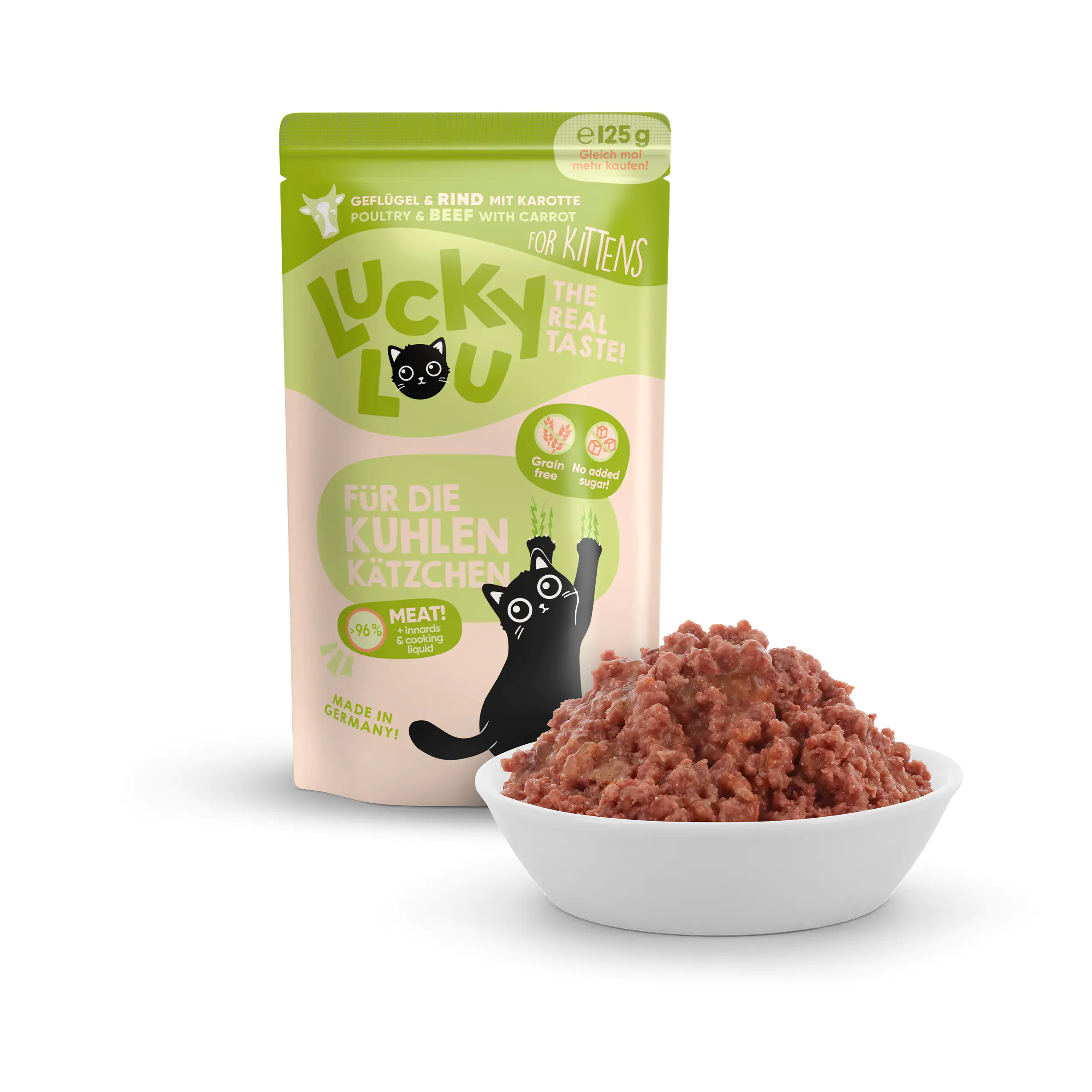 Lucky Lou Kittenfutter Geflügel und Rind 125 g Lucky Lou Kittenfutter Geflügel und Rind 125 g