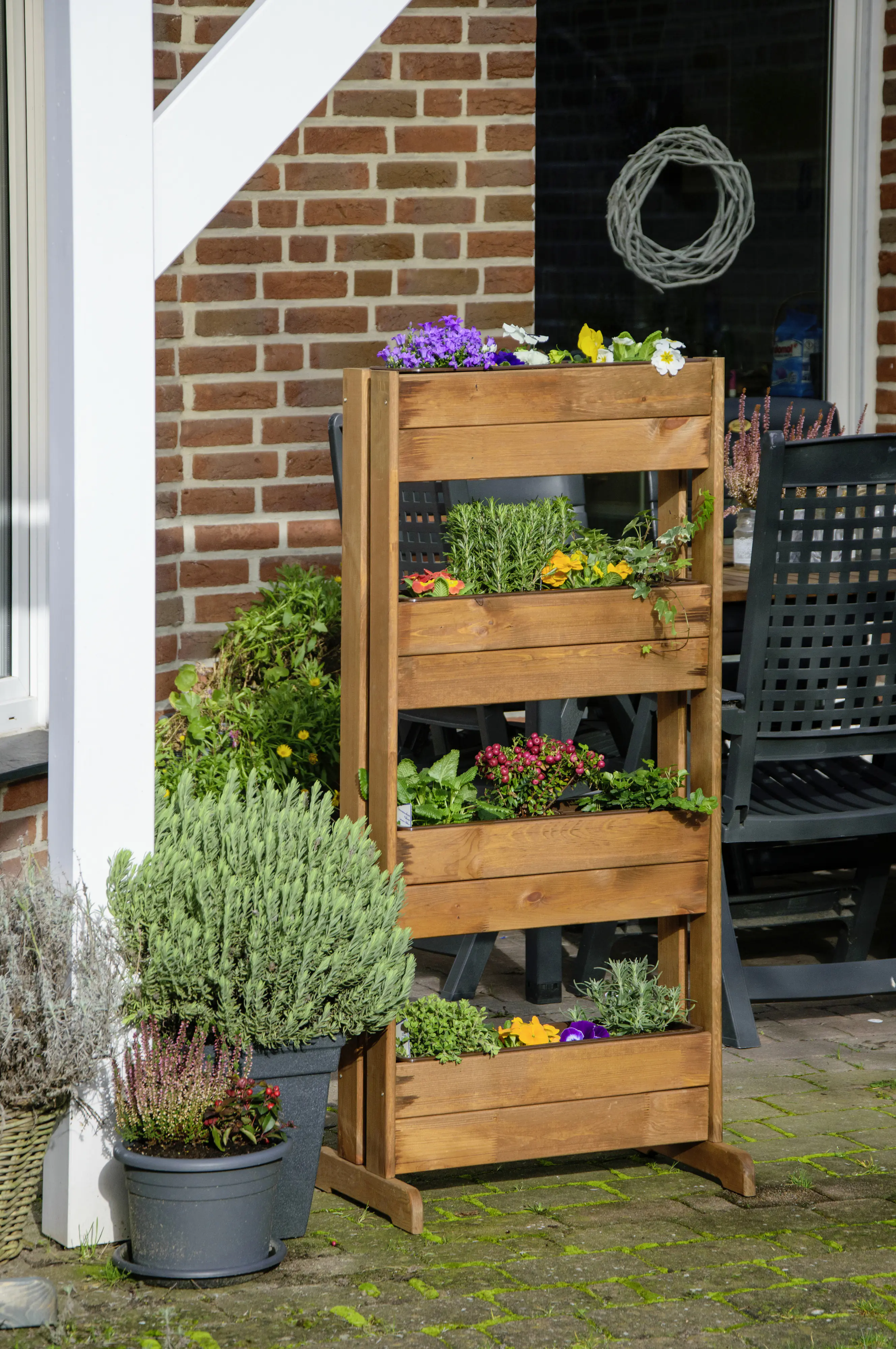 Dobar Vertikalbeet mit 4 Pflanzkästen, bernstein