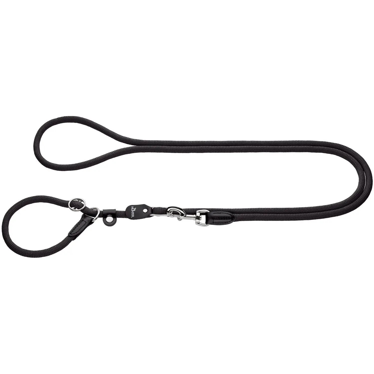 Hunter Hundeleine Freestyle mit Halsung 1,7 m x 0,8 cm schwarz