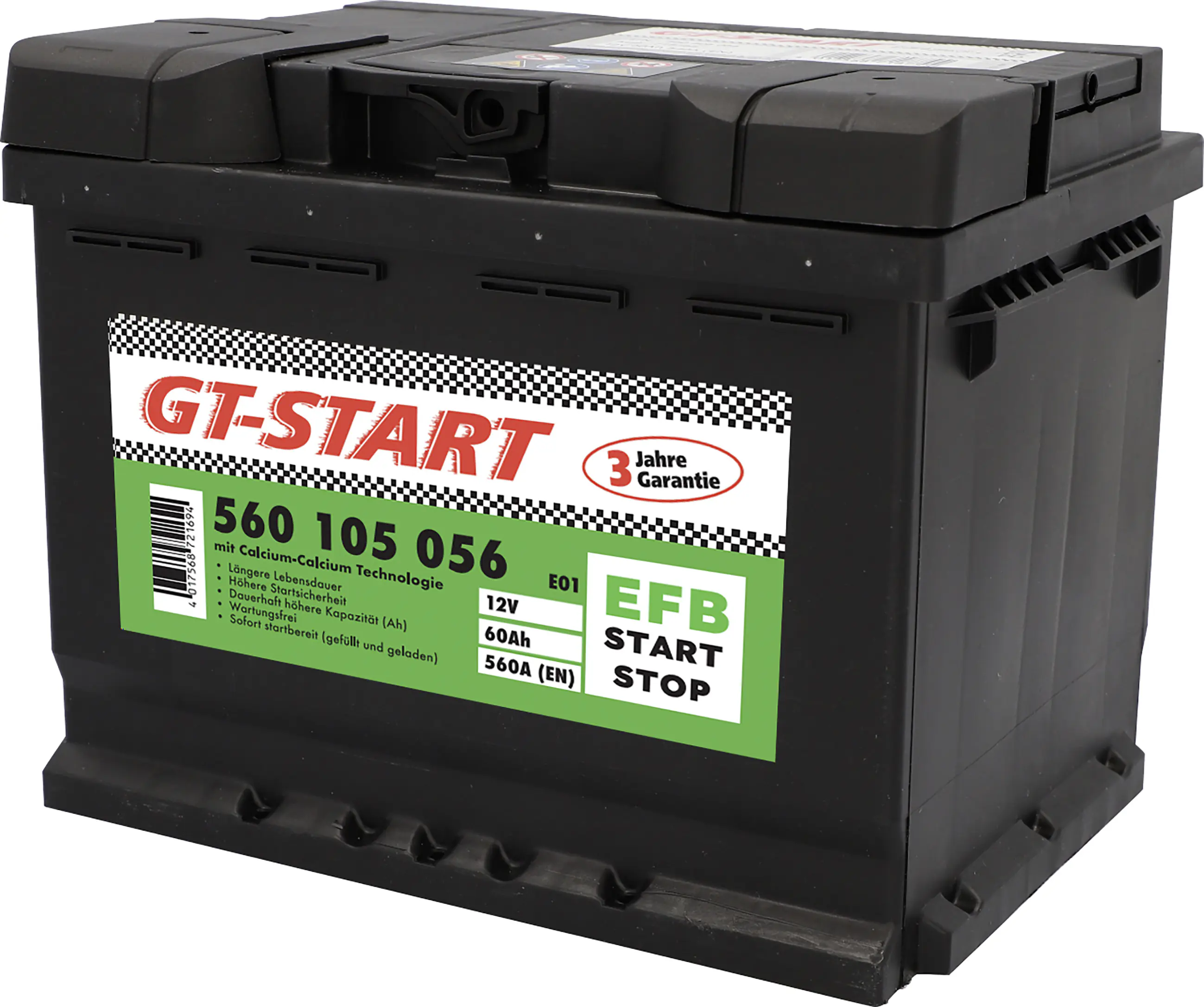 GT-Start Starterbatterie EFB 60Ah 560A 