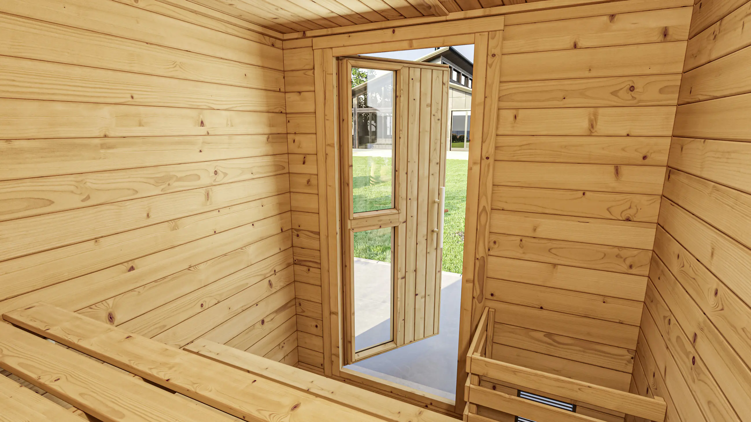 Weka Gartensauna Naantali natur Sparset inkl. 9 kW Ofen BioS